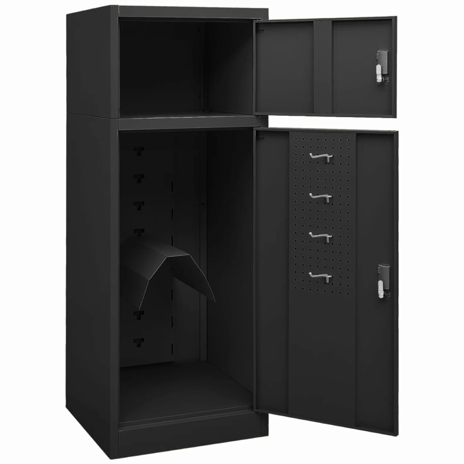 ZEYUAN Armadietto per Sella Antracite 53x53x140 cm in Acciaio,Ricreazione all'aperto,Equitazione,Accessori per finimenti per Cavalli,Accessori per Selle,Portasella(SPU:339602)