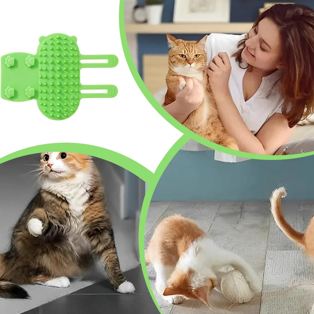 2pz Spazzola per Gatti Autopulente, Pettine per Massaggio Angolo Parete per Gatto,Massaggio per Gatti Regolabile Graffi per Viso Gatto per Gambe Tavolo Struttura Arrampicata Guanto Spargimento