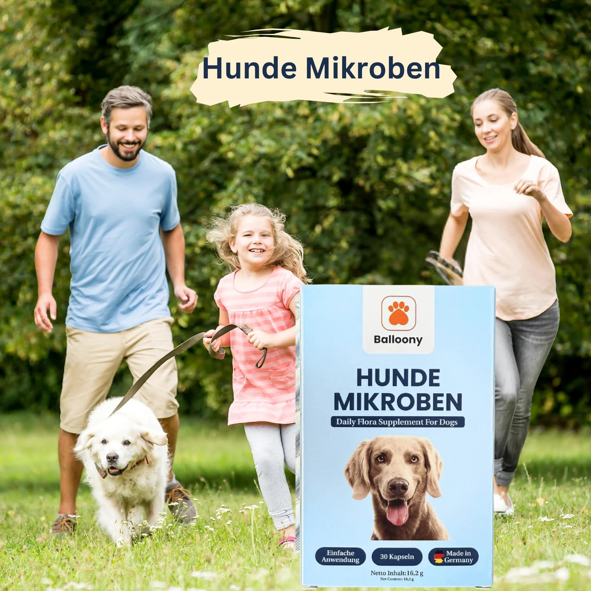 Microbi per cani – probiotici premium per la salute digestiva (30 capsule)