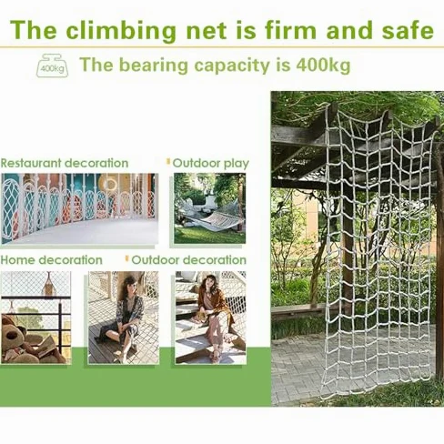 Rete da arrampicata 1 x 6 m – Rete di sicurezza per parco giochi all'aperto e scala di corda per casa sull'albero, divertimento in giardino e attività