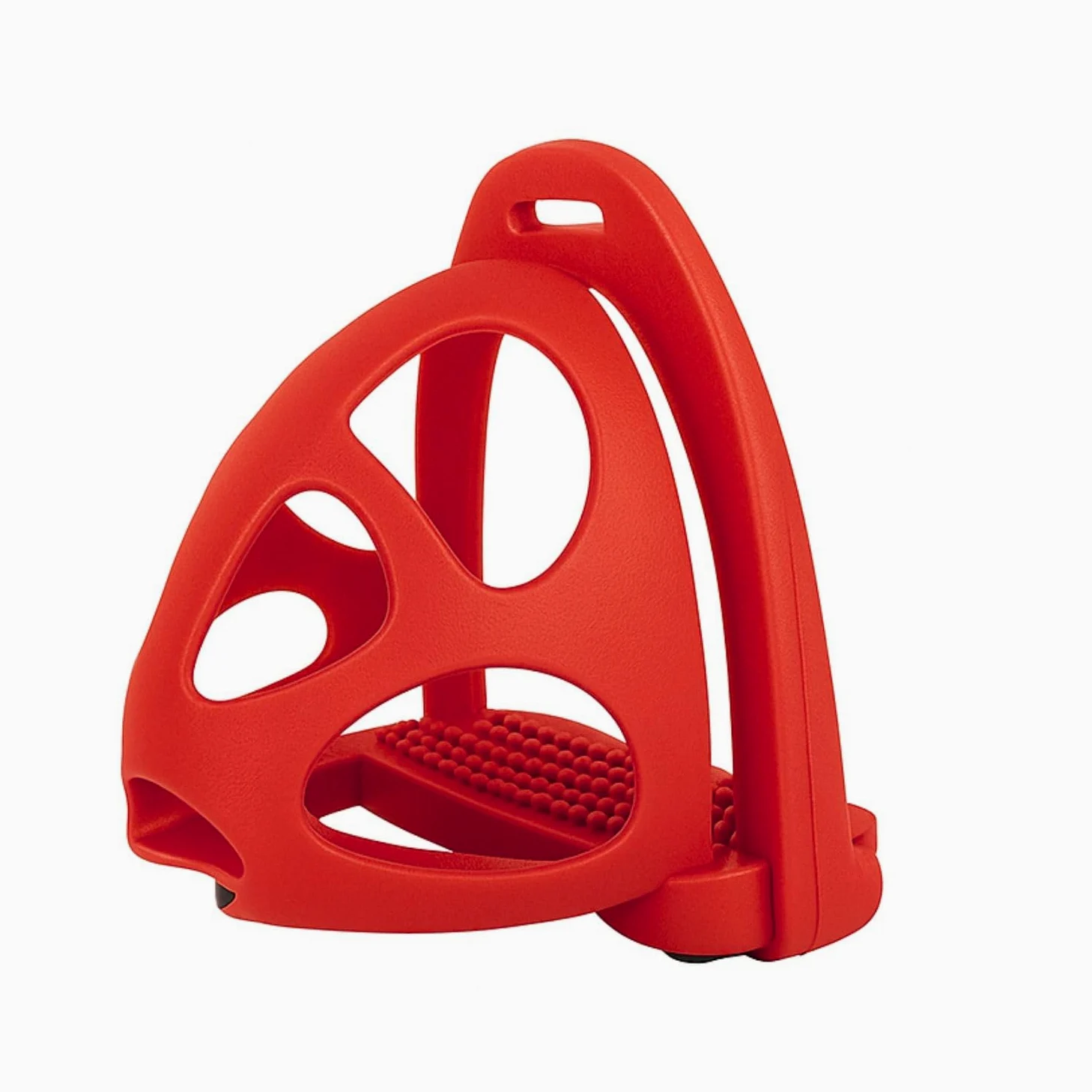 AK CagePro - Staffe per cavalli in plastica leggera, coppia di staffe resistenti con gabbia di sicurezza per allenamento equestre e trail riding AKRS-6045-01 (rosso, 12 cm)