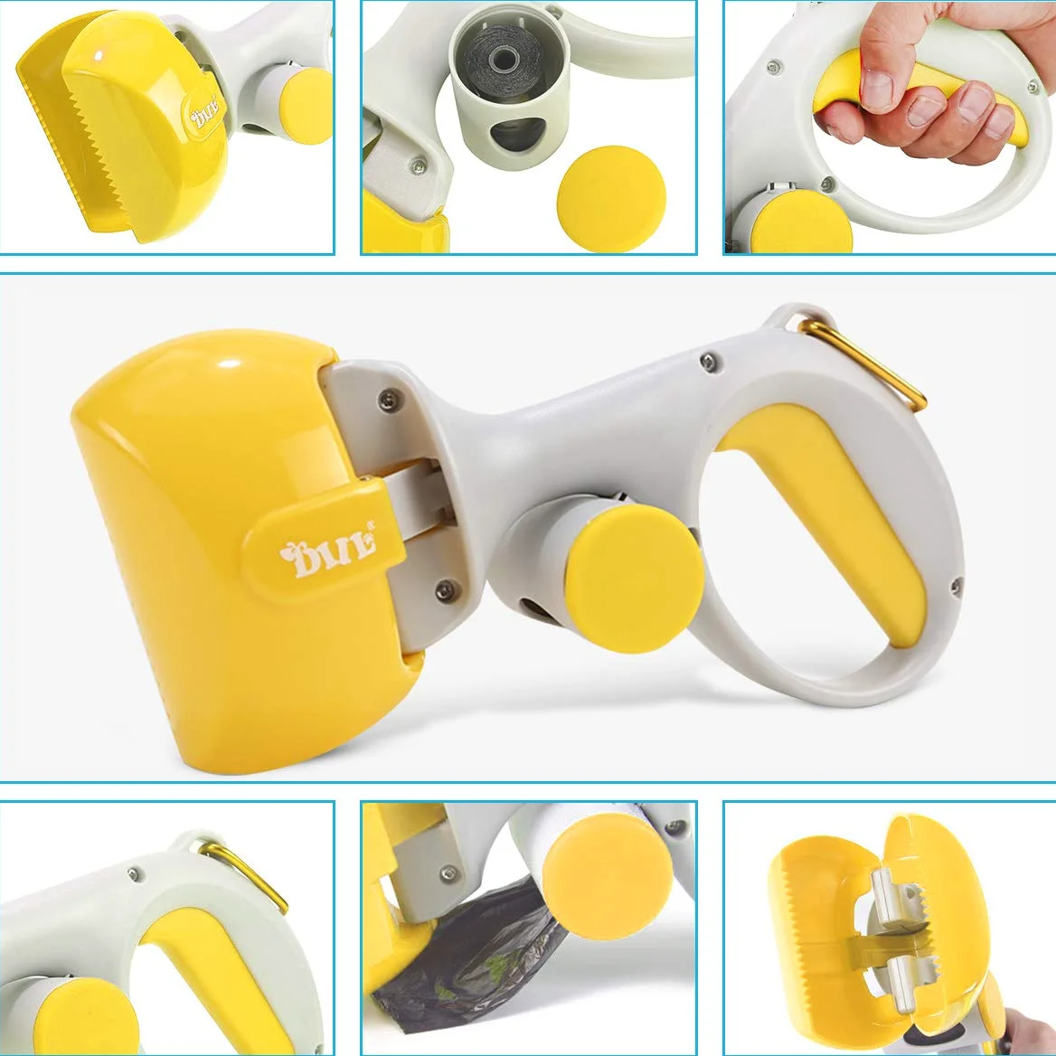 PETCUTE Palette per Escrementi Cane Pooper Scooper Paletta per raccogli feci Portatile con Sacchetti Cane
