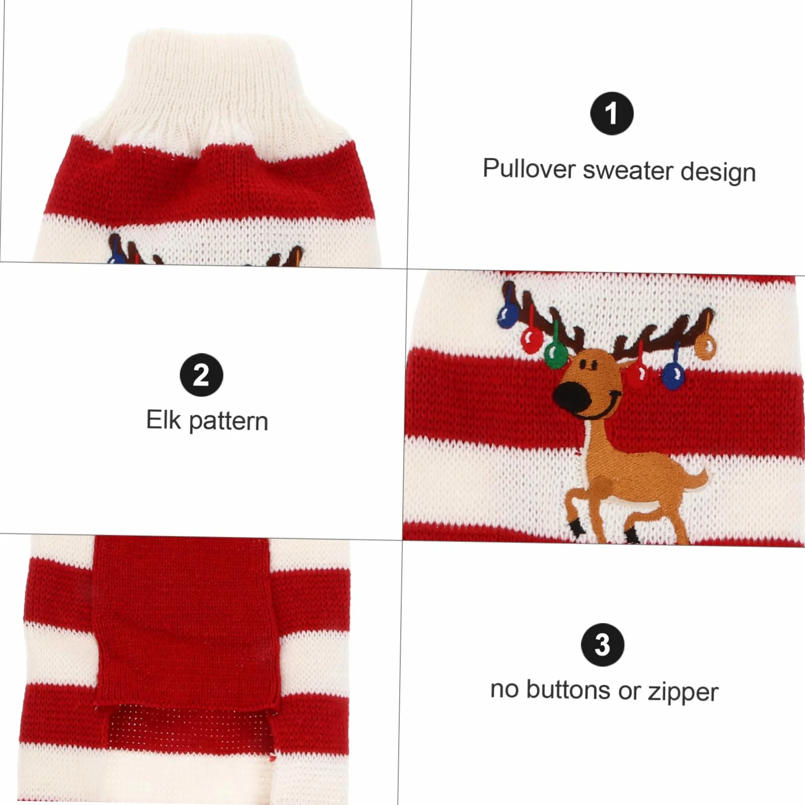 POPETPOP Maglione per Cani Invernale Forma di Alce per Animali Domestici Vestito Natalizio Senza Bottoni o Cerniera per Cani