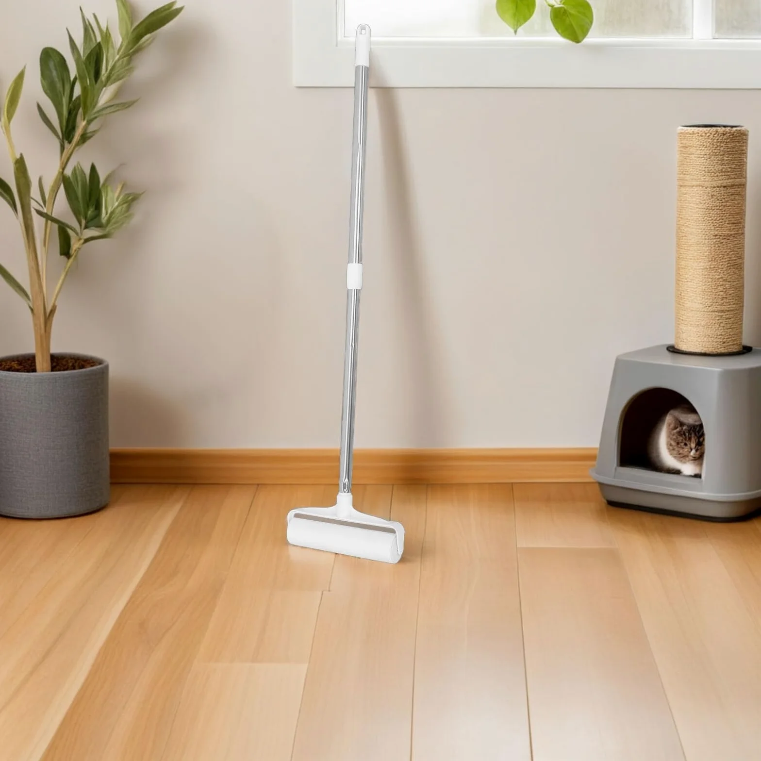 Toyvian Rullo Levapelucchi Riutilizzabile Manico Estensibile da 89 Cm, Grande Rullo Antipelucchi per Peli di Animali Domestici su Tappeti, Divani, Vestiti e Mobili, per Pulizia Domestica