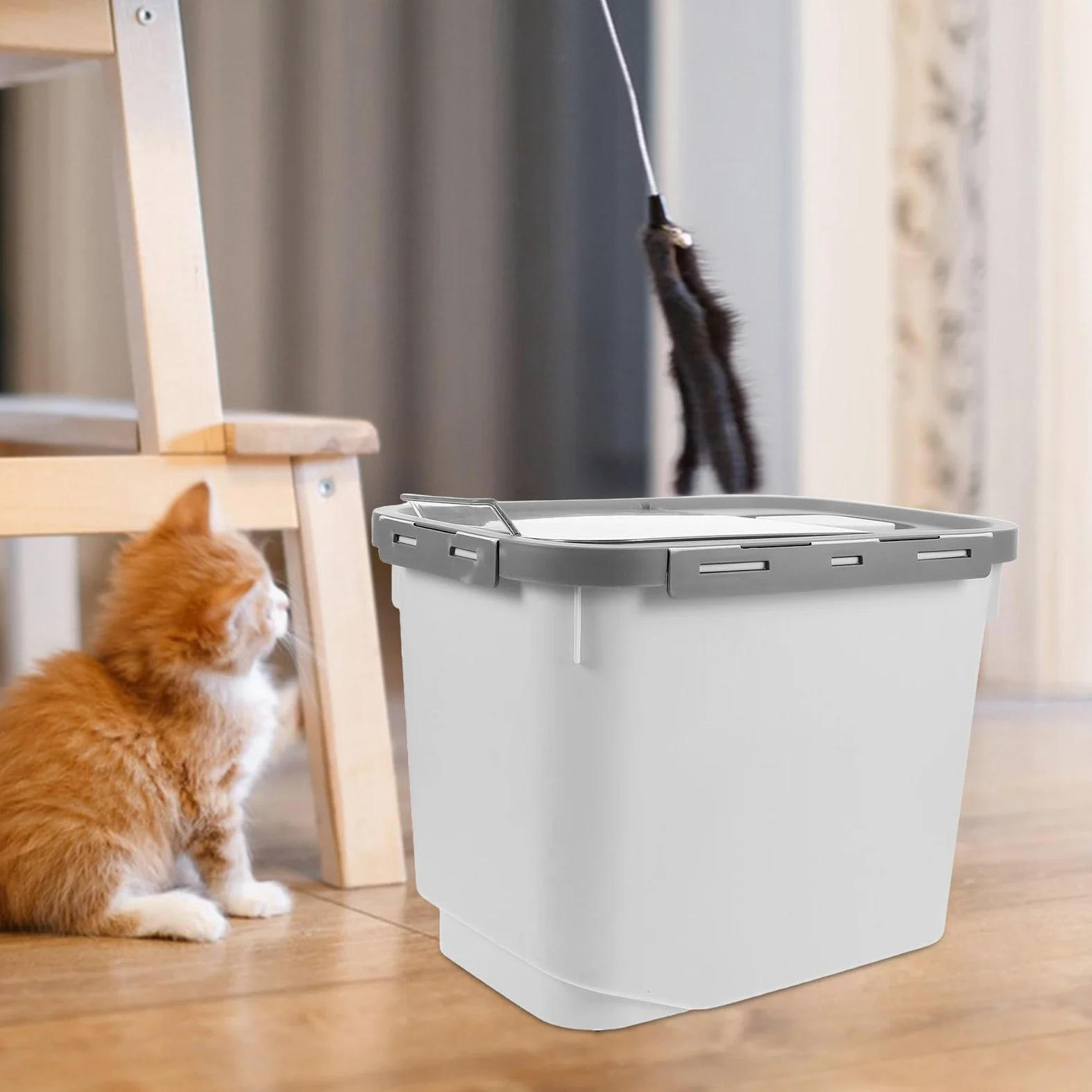 POPETPOP Contenitore per Alimenti per Animali Domestici da 12l, Secchio Ermetico in Pp Riutilizzabile, Facile da Usare per Conservare Cibo per Cani e Gatti in Forma Sigillata