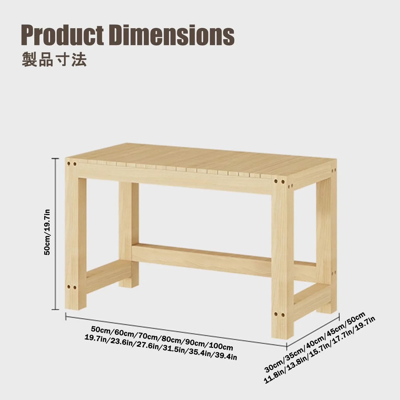 Mobile per Acquario, Supporto in Legno per Acquario | Struttura in Legno Massello, Design con Piano Rialzato e Vano Portaoggetti Inferiore(60x45x50cm/23.6x17.7x19.7in)