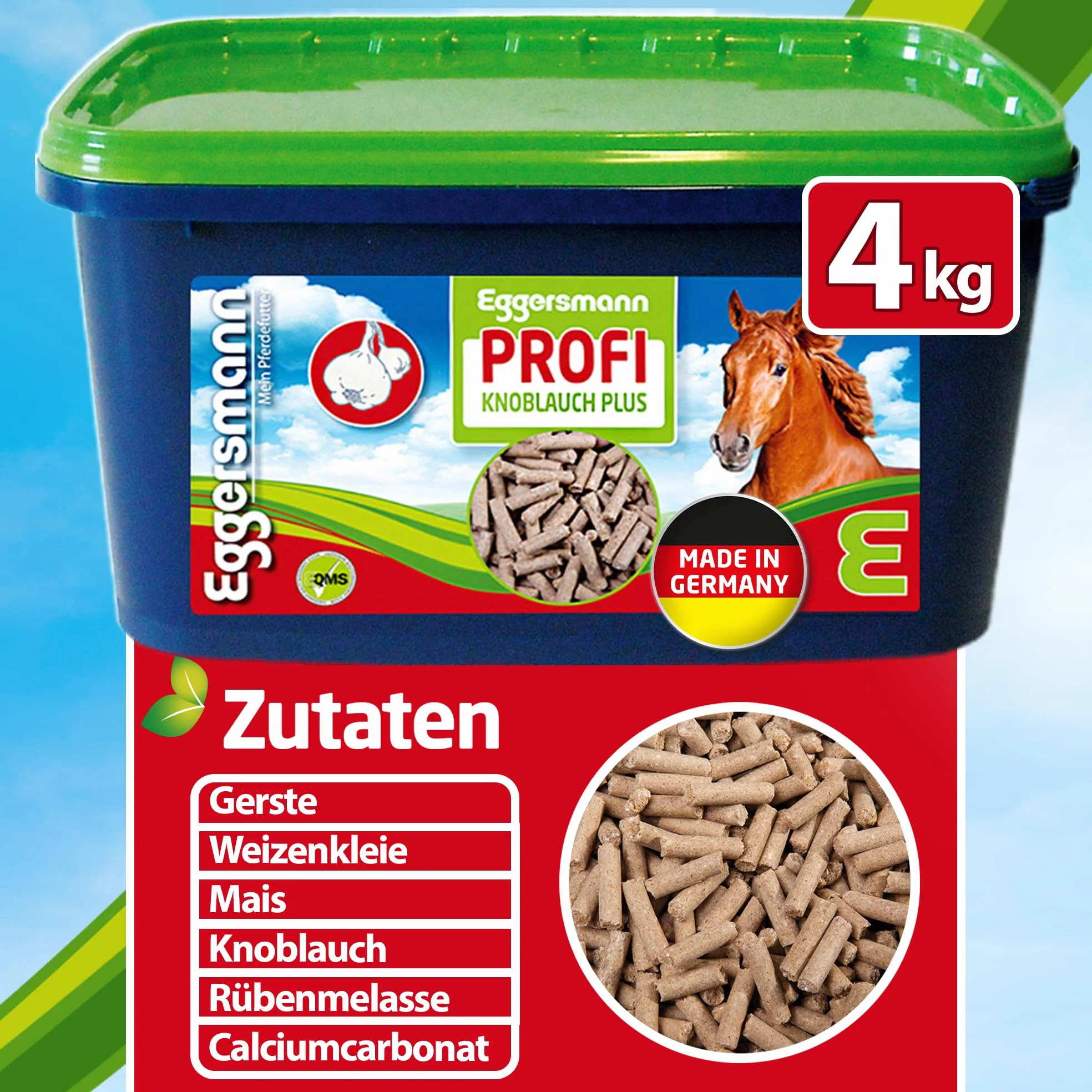 Eggersmann Mein Pferdefutter Aglio Professionale Plus 4 kg – Mangime complementare per Cavalli – Contro Mosche, Freni e zanzare – Supporta Il metabolismo e la Difesa immunitaria