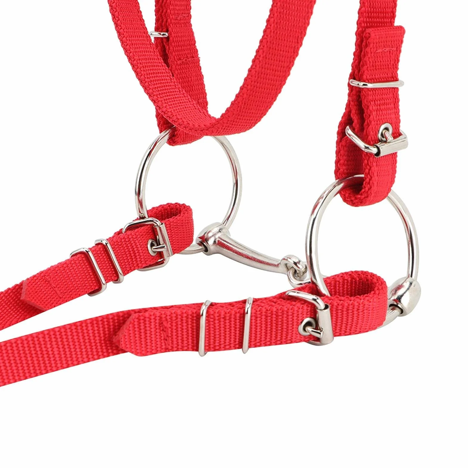 Briglia per Cavalli con Imbracatura per Cavallo Regolabile per Cavallo Rosso Regolabile