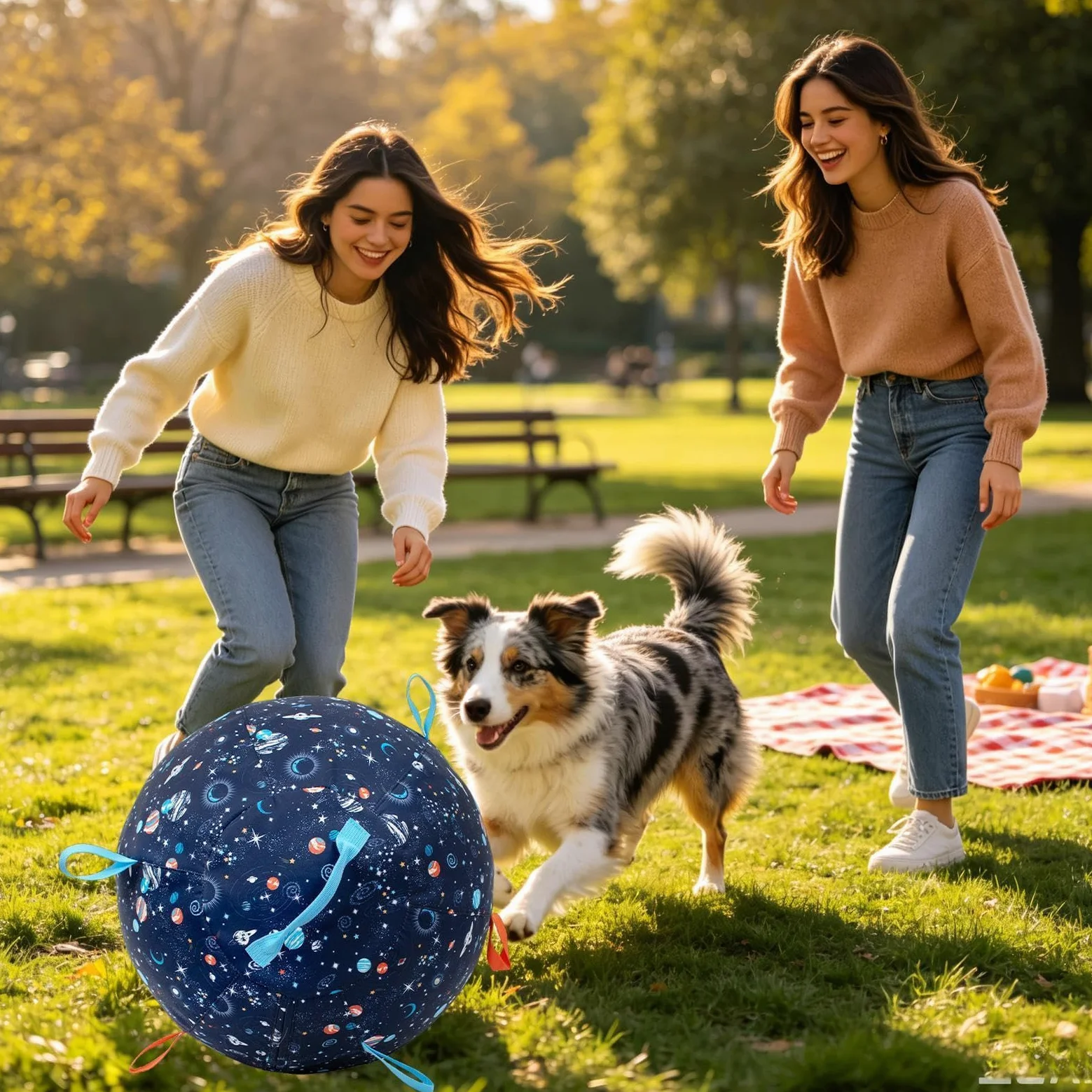 Palla Da Pascolo Per Cani Grande Forniture Interattive Antiscoppio Interno | Palla Istintiva Interattiva Per Cani Di Tutte Le Taglie, Movimento E Anti-Noia Arricchente