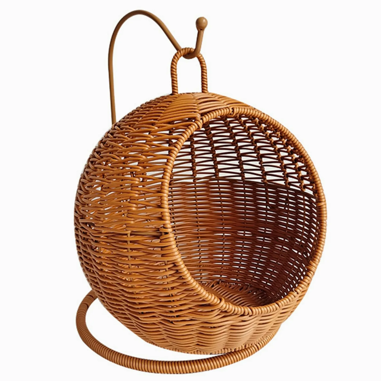 Cesta per gatti in finto rattan, letto amaca da appendere per piccoli spazi, comoda cuccia per gatti di piccola taglia per interni