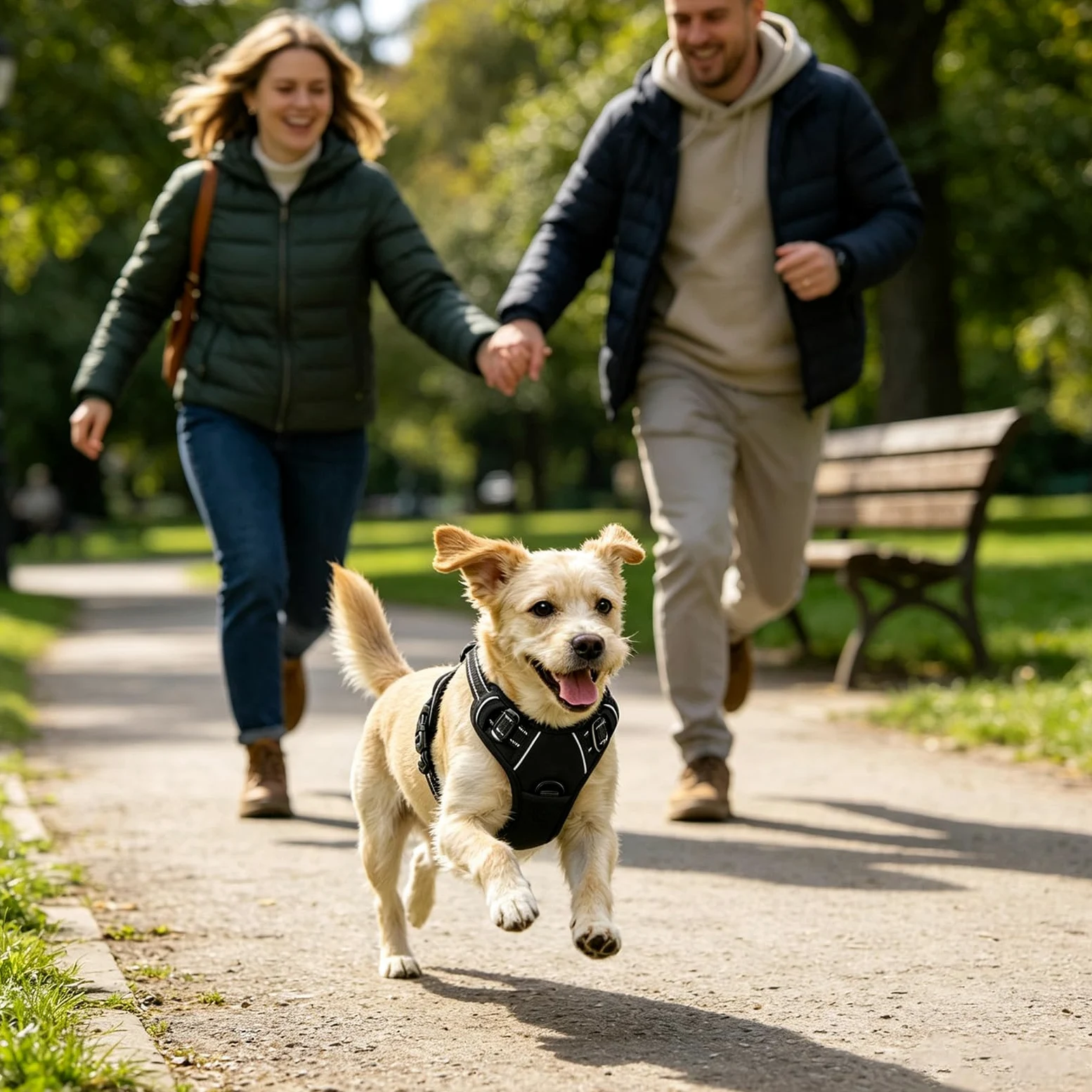 Pettorina regolabile riflettente No Pull pettorina per cani (S) | Traspirante imbottito, 4 taglie S-XL, cinghie regolabili, sicurezza al buio, per passeggiate e allenamento, nero