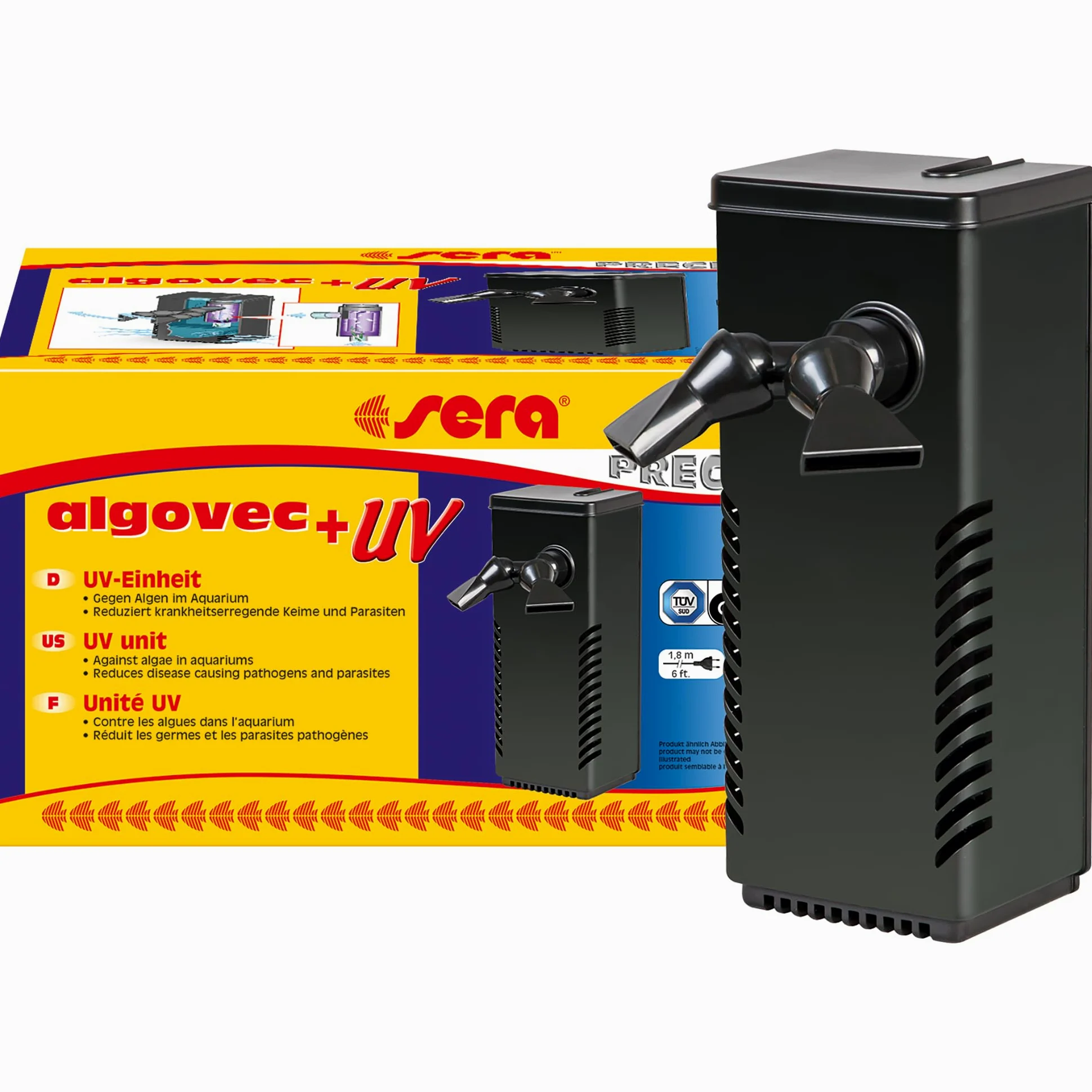 Sera - algovec UV è un'innovativa unità UV-C da 5 Watt Che Riduce la Formazione di germi, i parassiti e alghe in Maniera Fisica, per acquari Fino a 100 Litri