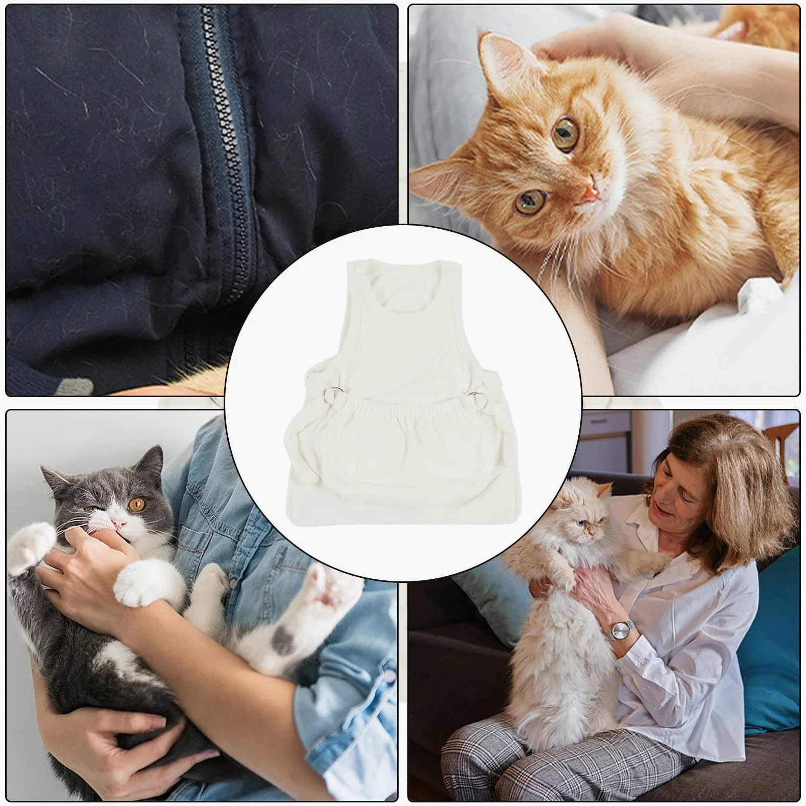 Comodo grembiule da trasporto per gatti | Morbido grembiule in flanella per gatti | Borsa calda per animali domestici con borsa per la casa, i viaggi | Comodo sacco a per gatti per l'uso