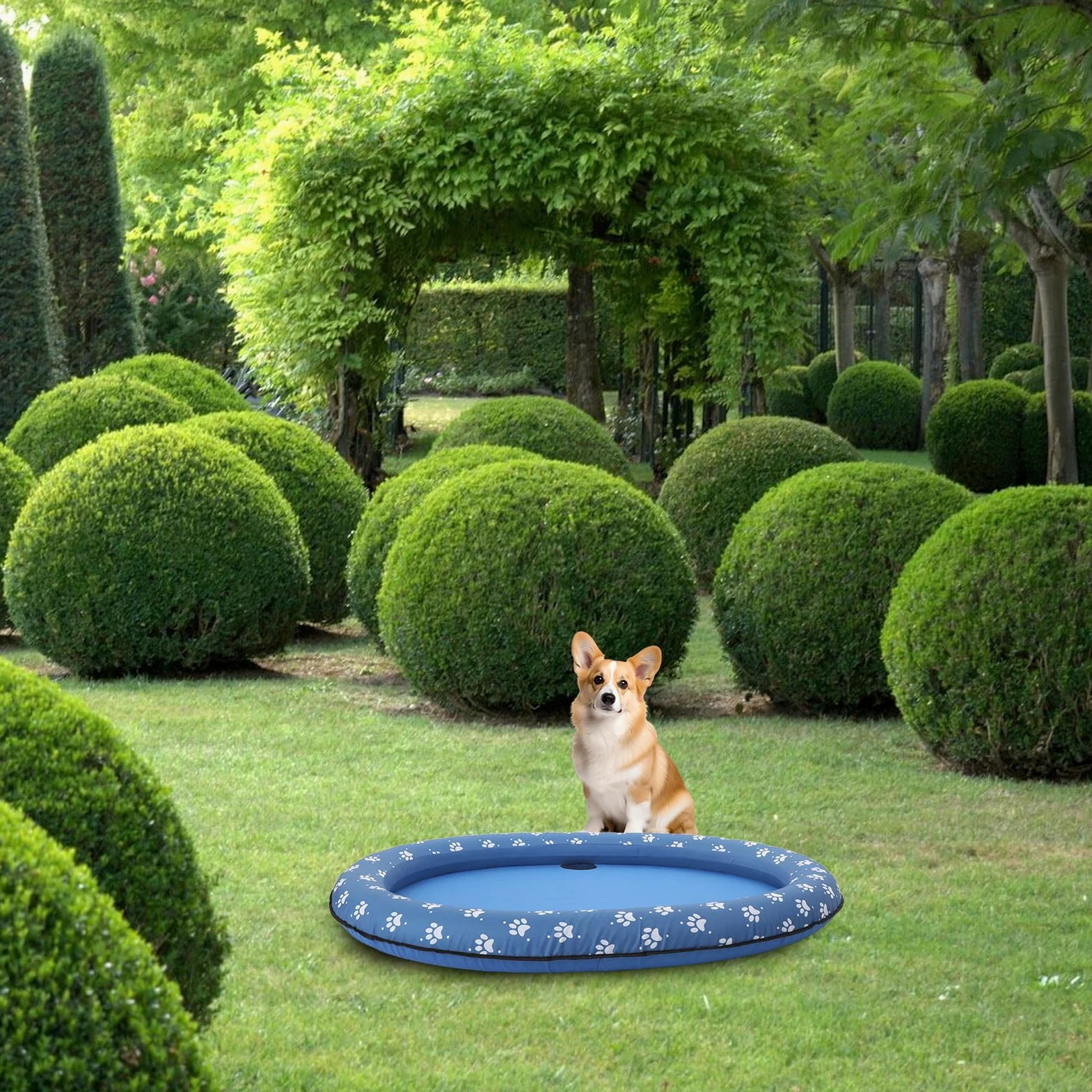 Toyvian 1pezzi Piscina Pieghevole per Cani e Gatti Vasca Gonfiabile Portatile e Galleggiante Piscinetta da Esterno Resistente per Rinfrescare Animali Domestici Facile da Trasportare