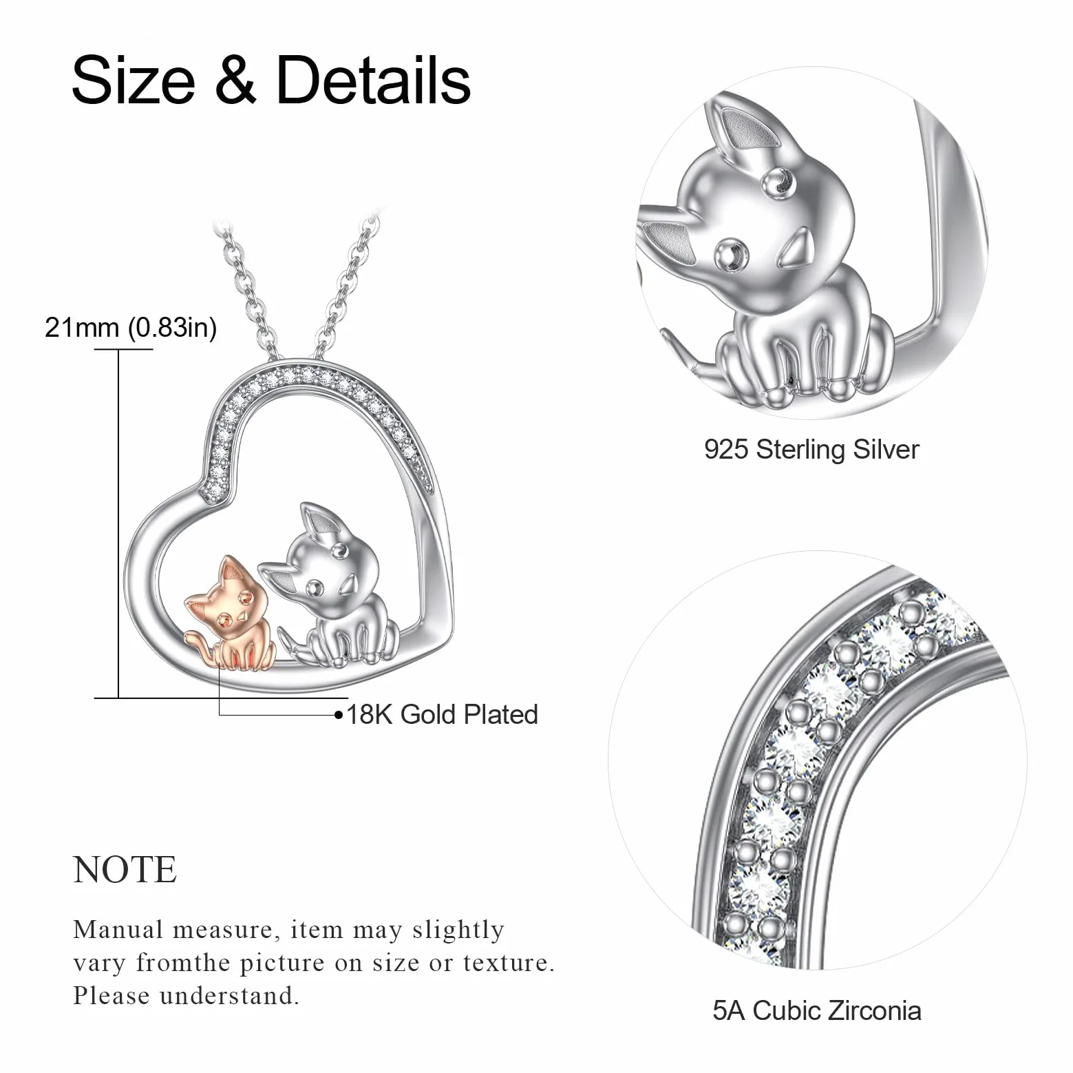 Collana con ciondolo a forma di cuore, in argento Sterling 925, con ciondolo a forma di gatto, cane/cavia/farfalla, per donne e ragazze, amanti degli animali domestici