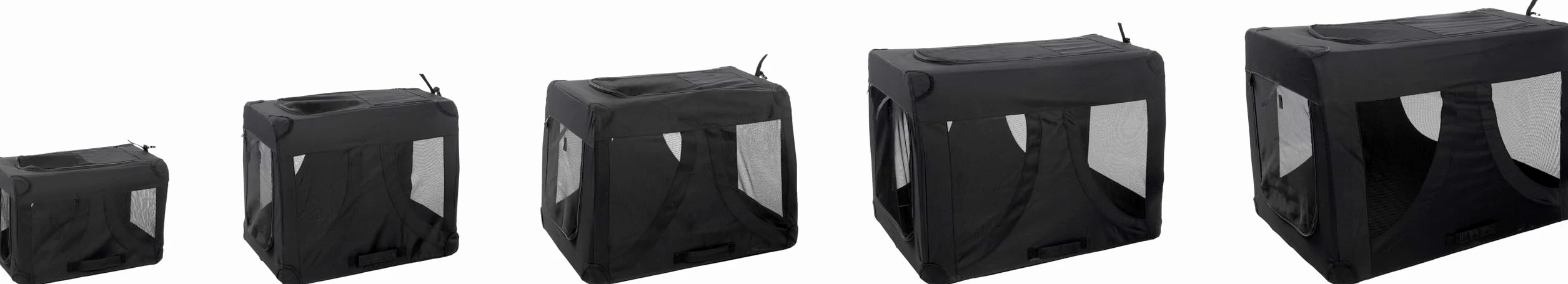 Flamingo Gabbia da trasporto Gepetto nera 63 x 91 x 63 cm, facile da montare e con fondo rimovibile, lavabile, leggera con telaio rinforzato e pieghevole