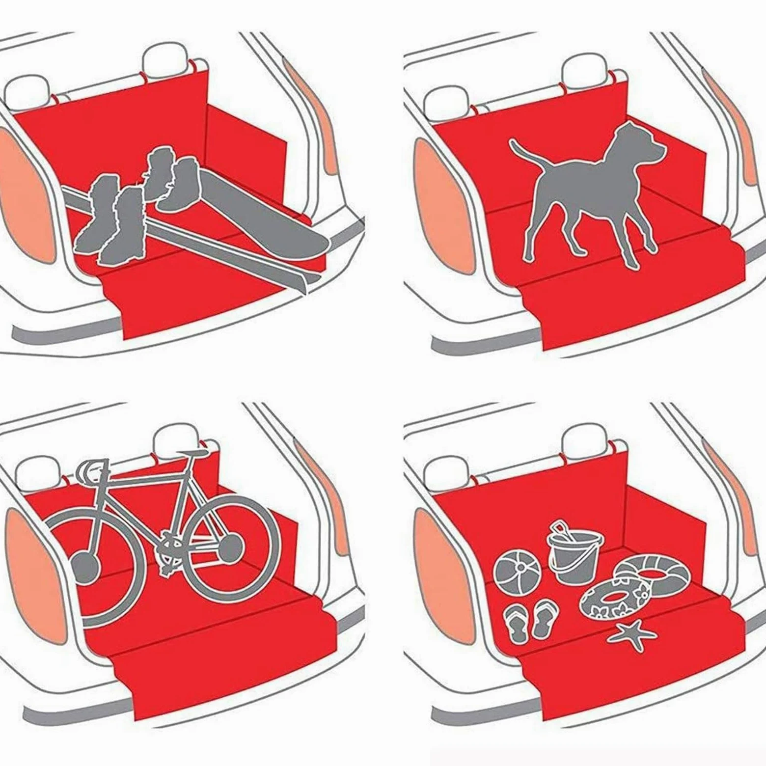 Tappeto Bagagliaio Auto per Cani per Explorer V SUV 2011-2018, Impermeabile Antipolvere Tappetini per Bagagliaio Protezione Animali Tappetini
