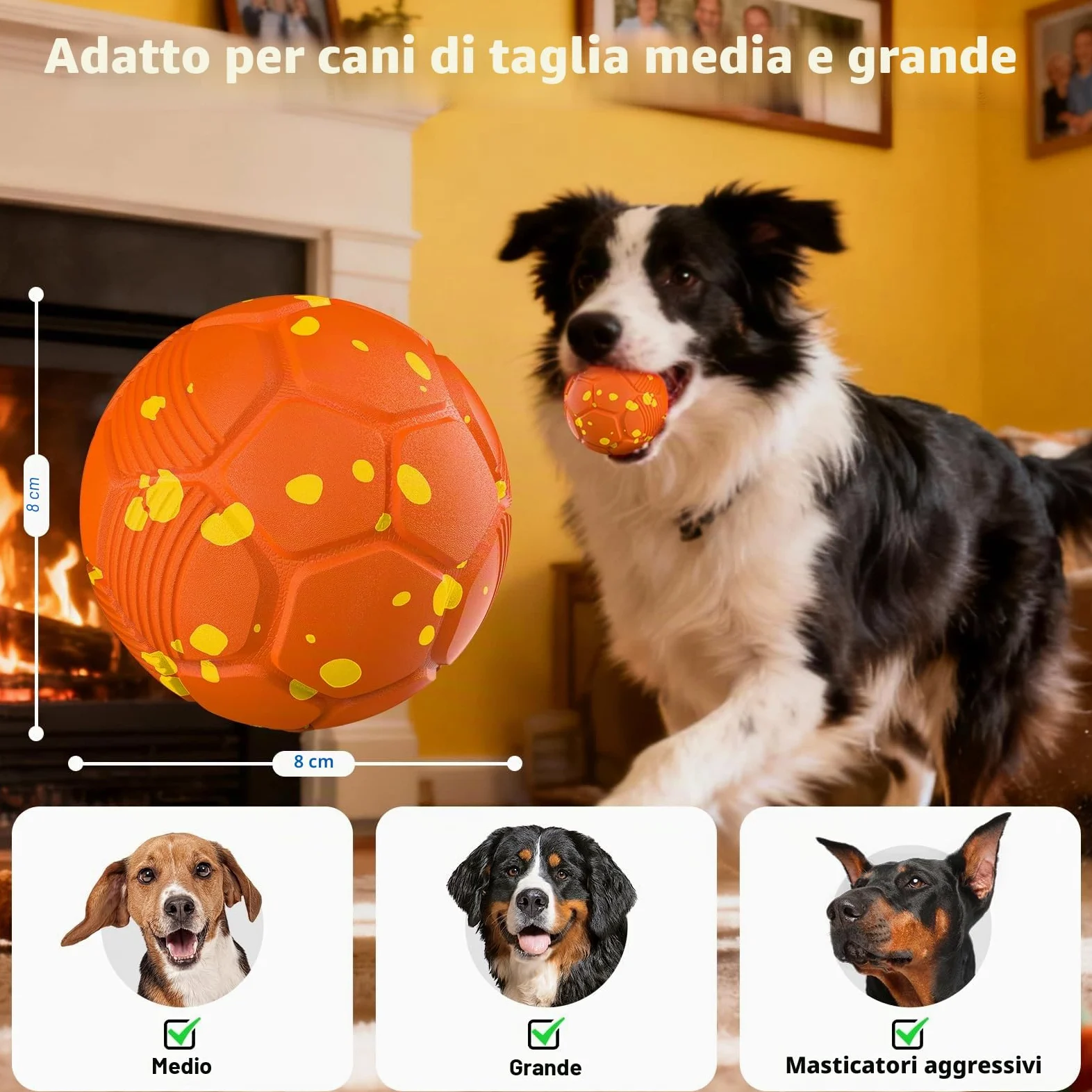 Palle per Cani Giocattolo Intelligente Interattivo con 3 Modalità di Gioco Impermeabile,Ricaricabile, per Cuccioli Cani di Taglia Media e Grande Giocattolo Elettrico Indistruttibile