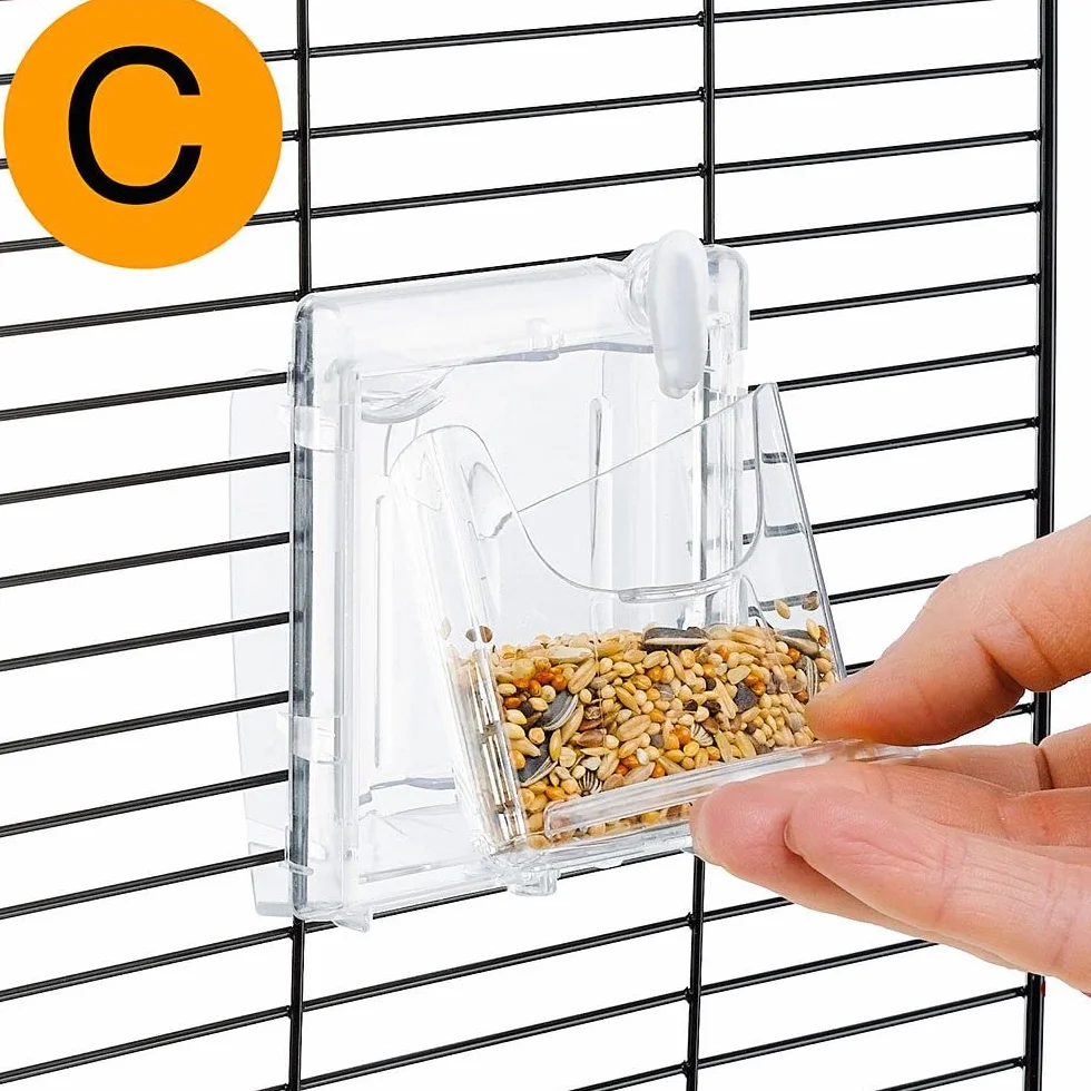 Ferplast Gabbia per Uccelli IBIZA OPEN Gabbia per Canarini, Bengalini, Cocorite, Inseparabili, in Metallo, Accessori inclusi Posatoi Mangiatoie Girevoli, 49,5 x 30 x h 69 cm.