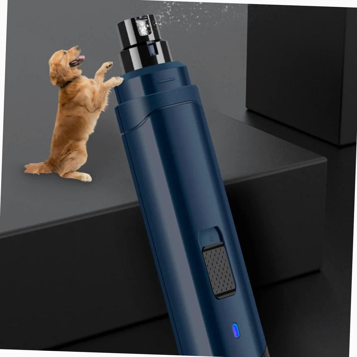 BESPORTBLE Lima Unghie Elettrica per Cani e Gatti USB Rotazione | Abs Blu Navy, Controllo Pratico e Presa Semplice, Formato Piccolo e Grazioso