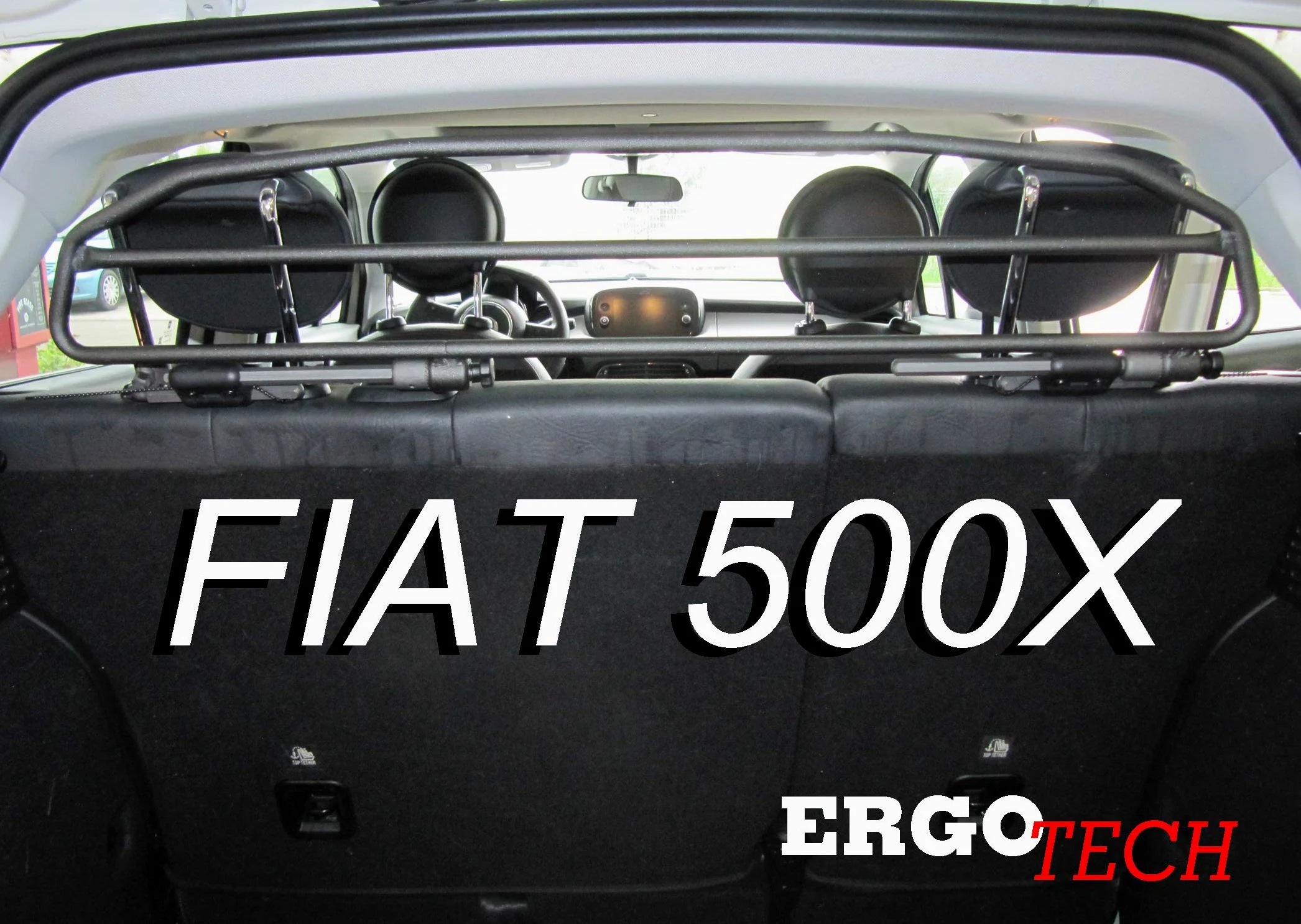 ERGOTECH Divisorio Griglia Rete Divisoria per Fiat 500X, RDA65HBG-2HXXS, per Trasporto Cani e Bagagli