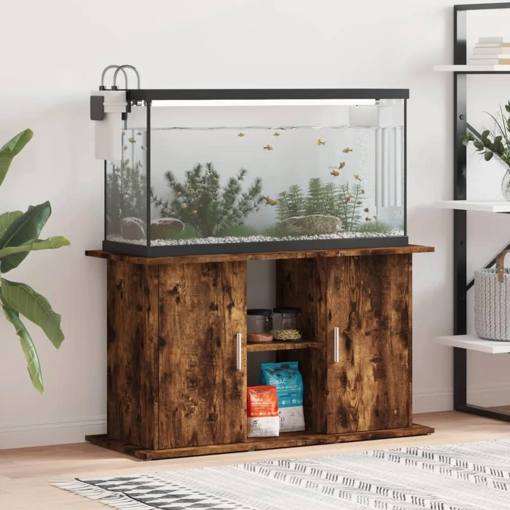 Generico Supporto Acquario 101x41x58 cm in Legno Multistrato Rovere Fumo,Marrone,27.82kg,833612
