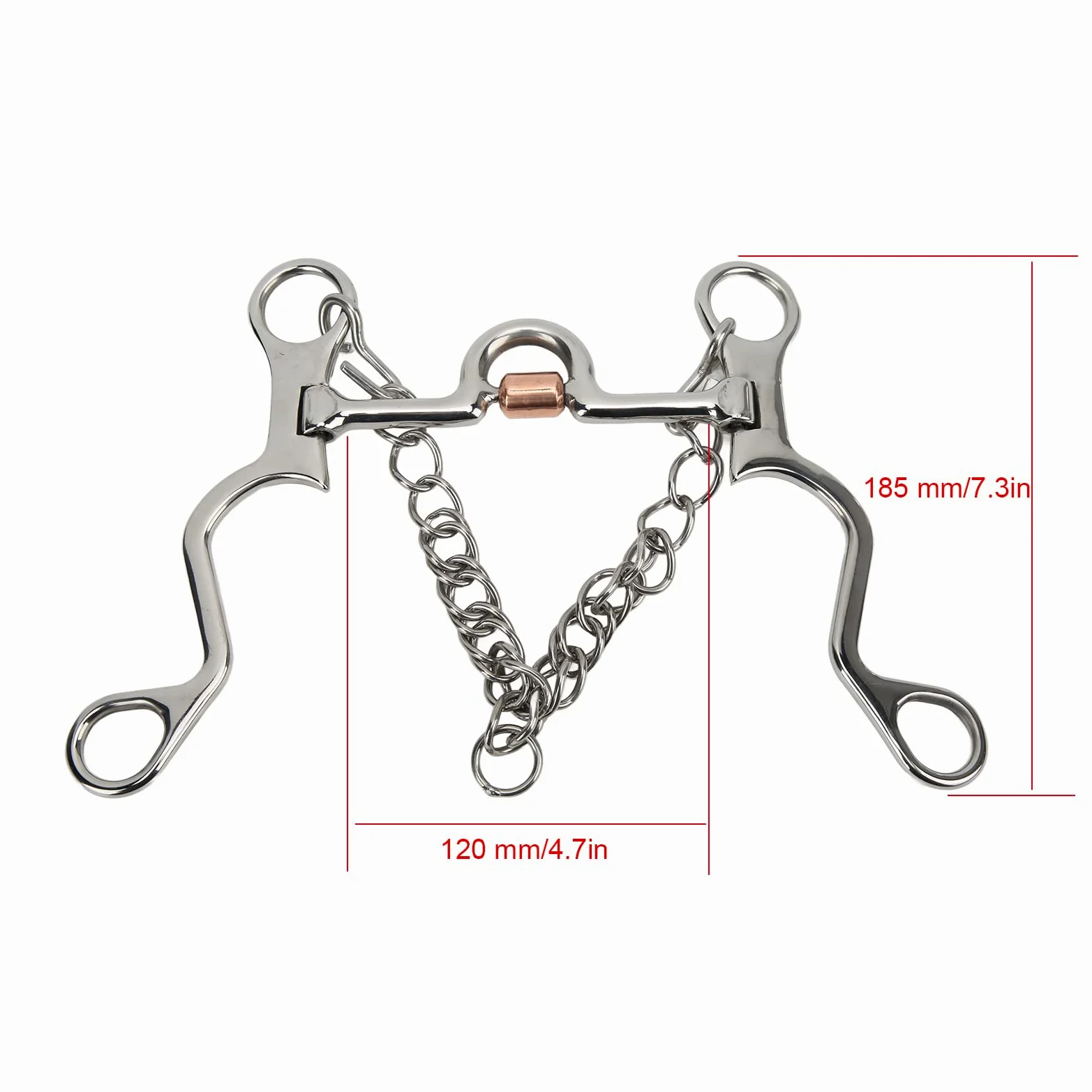 Morso per Cavallo Pelham, Morso Pelham dal Design Raffinato in Rame per Prestazioni Equestri per l'equitazione