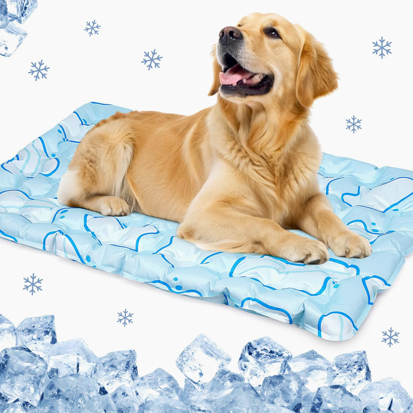 Tappetino rinfrescante per cani, 60 x 50 cm, tappetino rinfrescante per cani e gatti, per evitare il surriscaldamento nelle giornate calde, tappetino rinfrescante istantaneo in gel per cani e