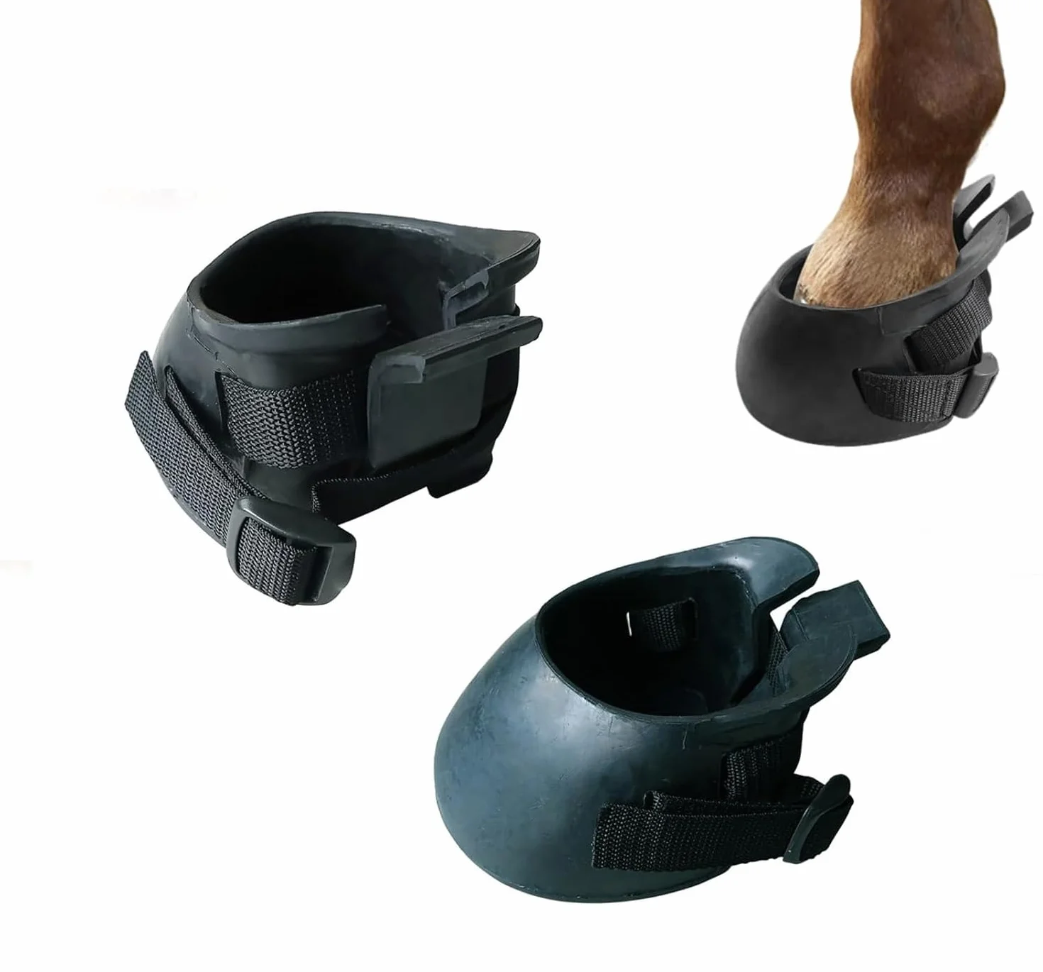 1 Paio Stinchi per Zoccoli di Cavallo, Parastinchi per Zoccoli di Cavalli, Stivali per Cavalli in Gomma, Scarpe Protettive per Zampe, Progettate per Offrire Supporto Antiscivolo e Lesioni (L)