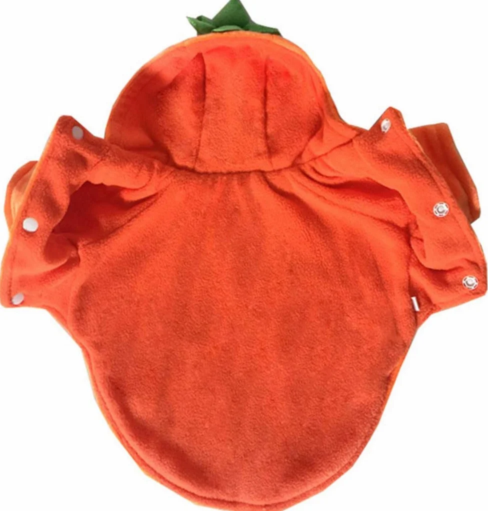 Mogoko Costume da zucca di Halloween per cani e gatti, costume per cosplay per cuccioli, caldo abbigliamento in pile con cappuccio per animali autunnali e invernali (taglia XXXL)