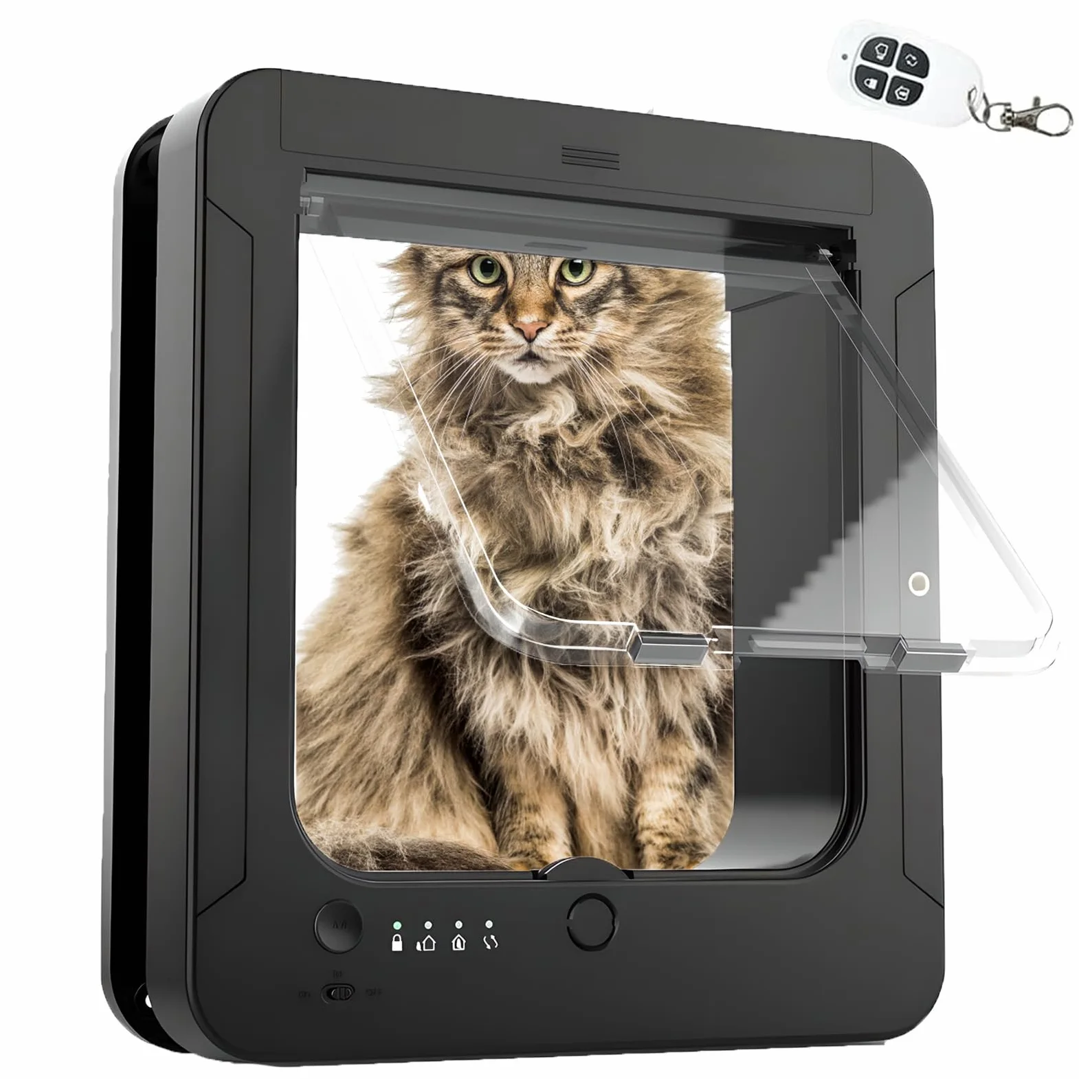Porta elettronica intelligente automatica per gatti con tecnologia microchip RFID, chiusura a 4 vie, design resistente alle intemperie per un accesso sicuro agli animali domestici