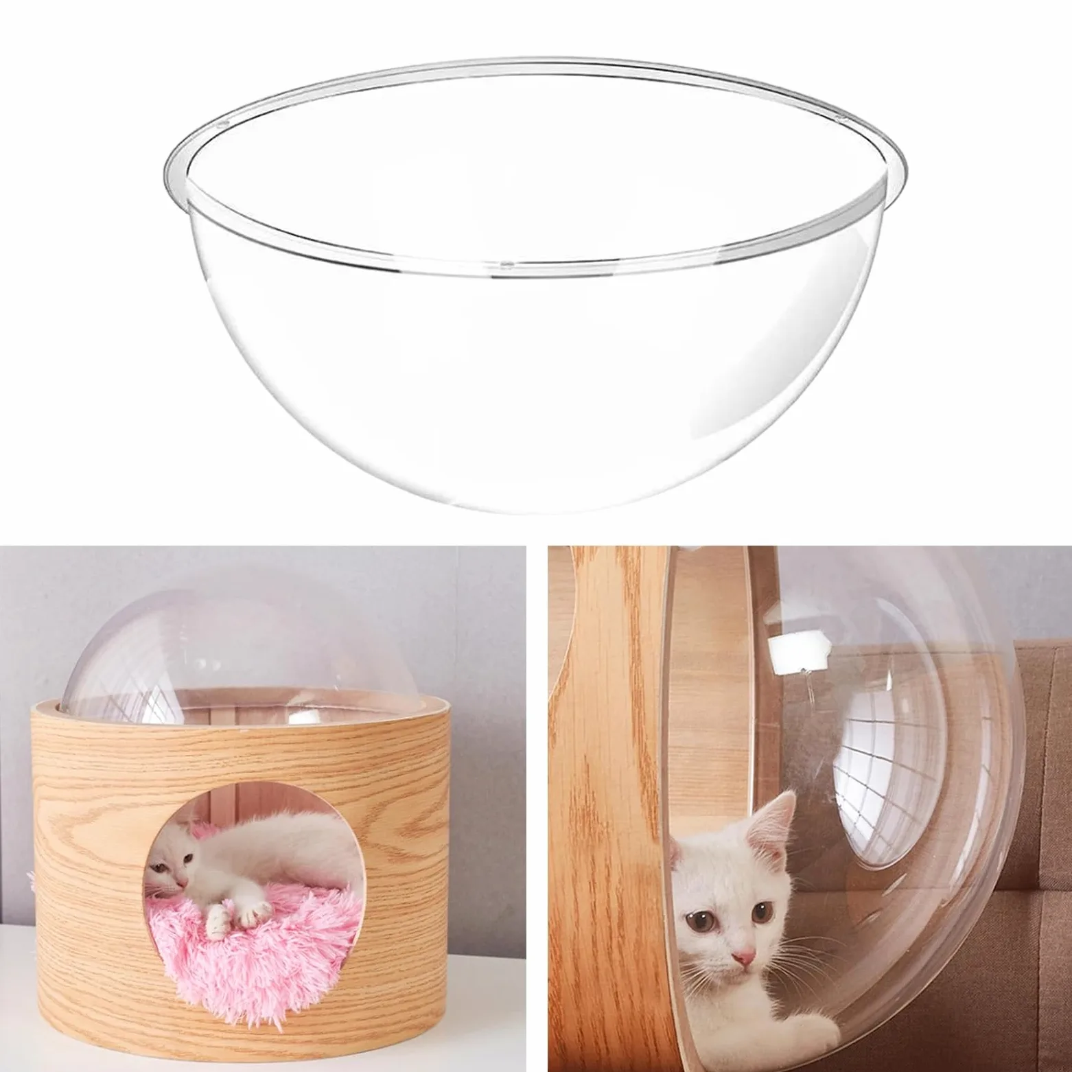 Oblò per Animali Domestici, Copertura A Cupola For Letto Capsula Trasparente Space Clear Finestra, Gatti, Fai Da Te, Di Ricambio, Lettiera, Mobile, Portatile(30cm)