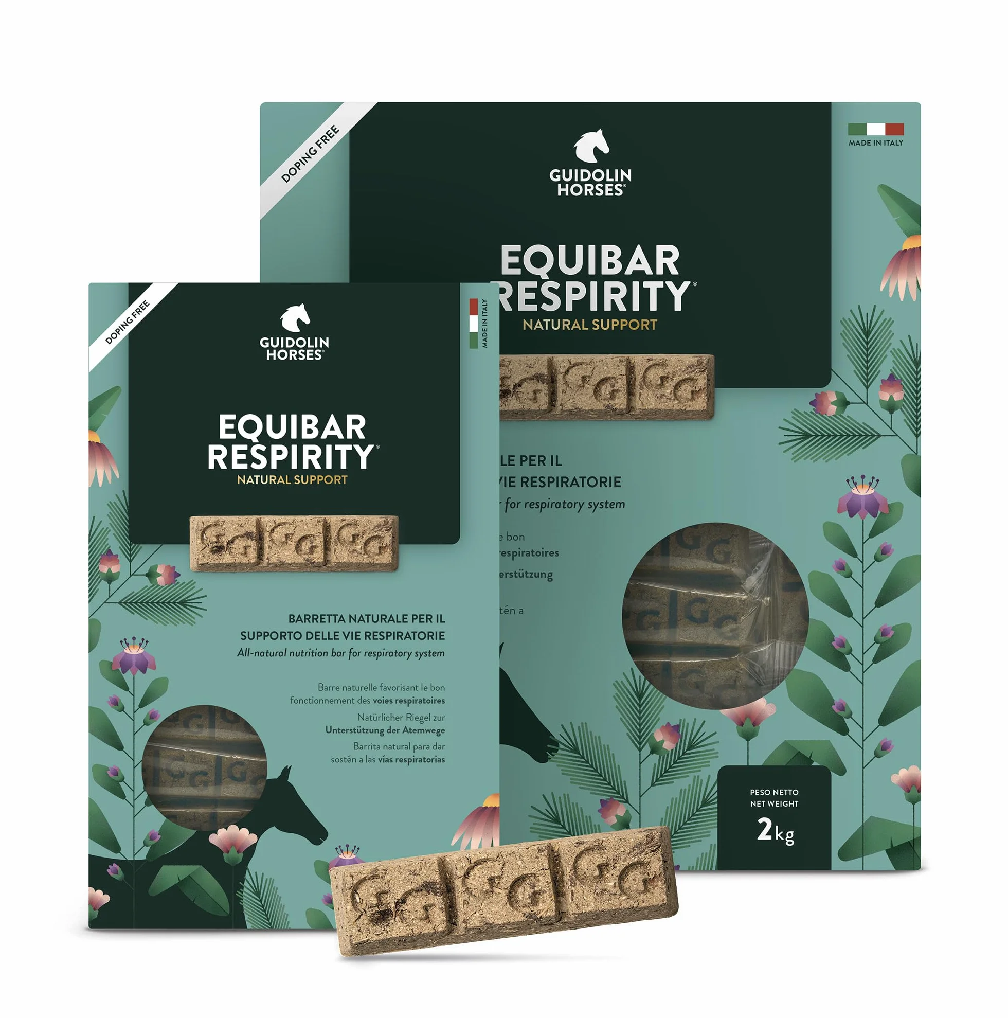 Guidolin Horses Equibar Respirity Barretta Funzionale per il Supporto dell'Apparato Respiratorio del Cavallo 100% Naturale Doping Free 600g per Cavalli