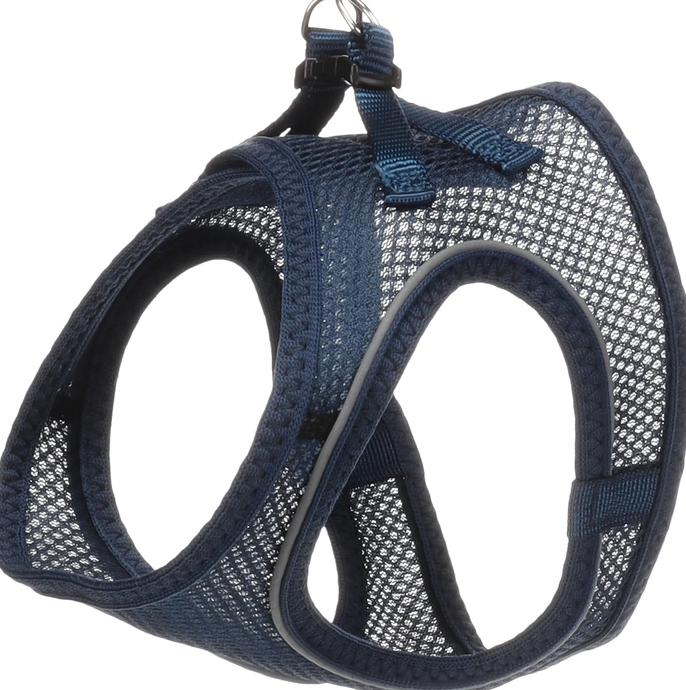pettorina gatto - Step&Go Berta blu scuro M - 29-33 cm / 42-46 cm - nylon con mesh traspirante e bande riflettenti