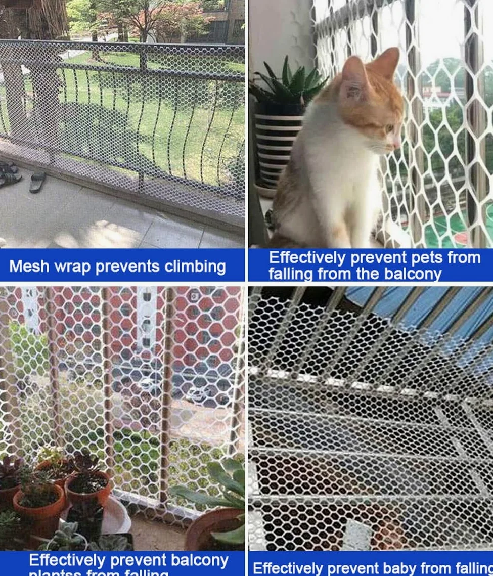 Rete di sicurezza per gatti per balconi e finestre, rete di protezione anti-caduta per la sicurezza interna degli animali domestici
