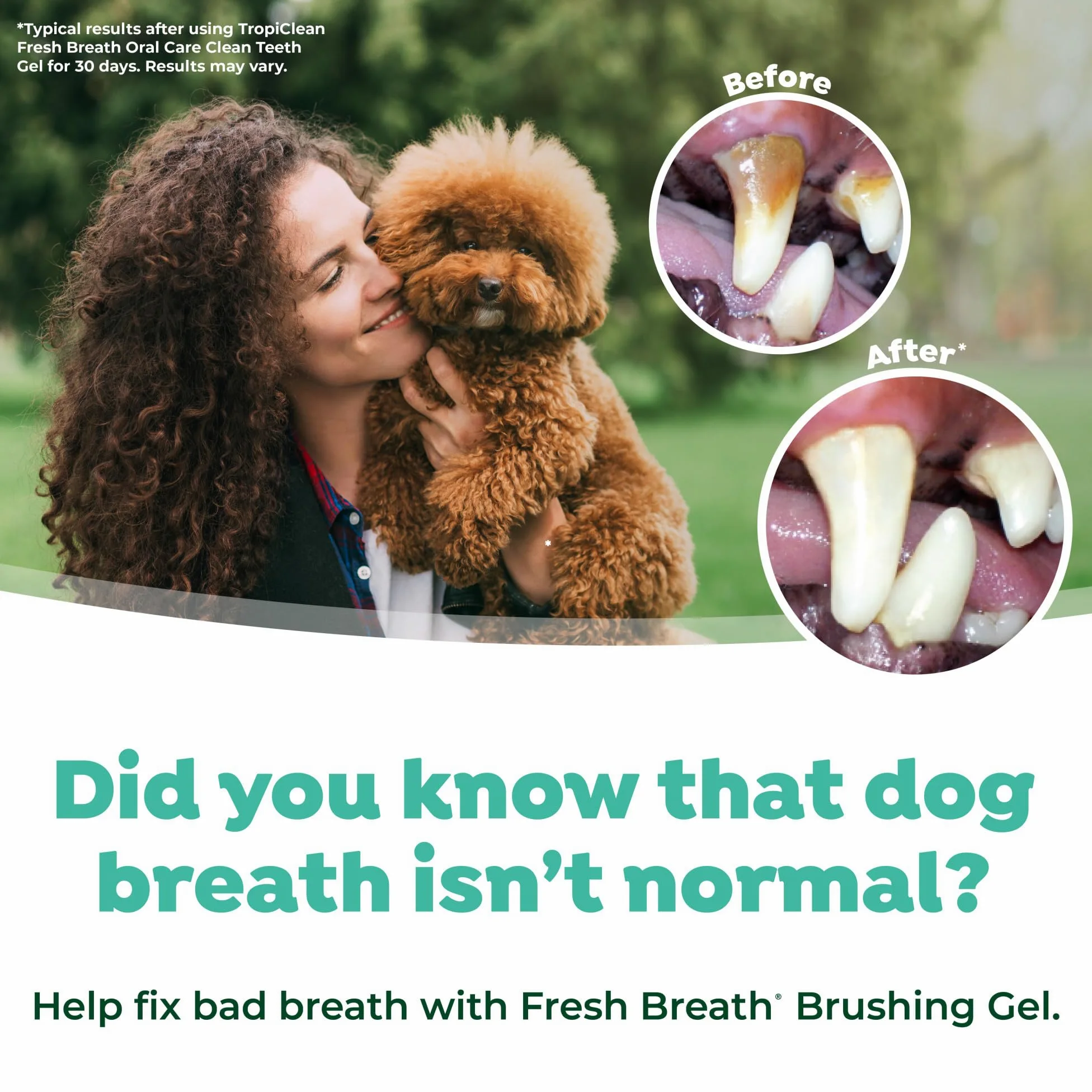 TropiClean Fresh Breath Puppy, kit per l'igiene orale, deodorante per l'alito, kit completo di spazzolini da denti per cani per cuccioli, aiuta a rimuovere placca e tartaro, per cuccioli, 59 ml (la confezione può variare)