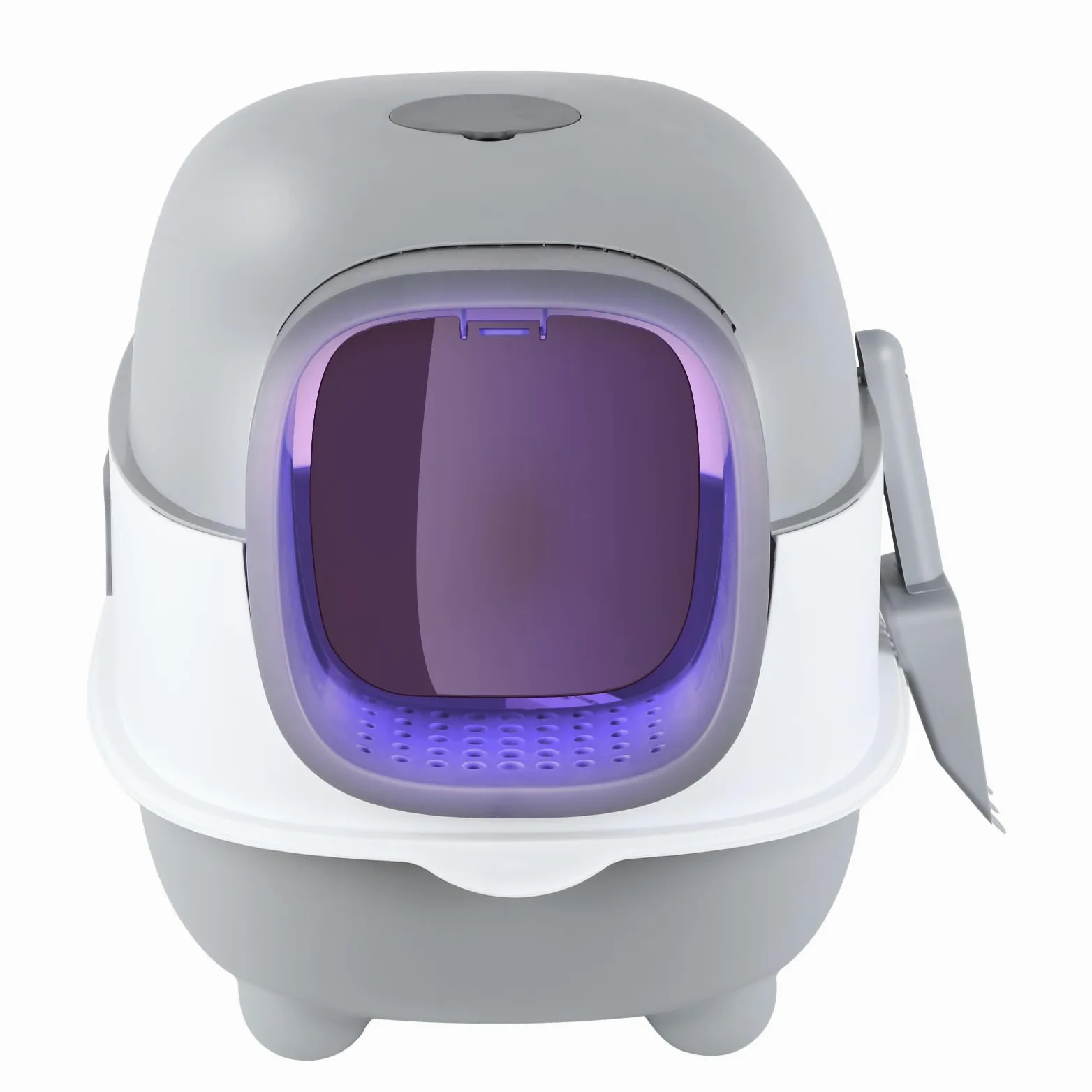 Lettiera per Gatti, Toilette, con Kit di Deodorizzazione & Telecomando di Disinfezione Automatica UV, Funzione Autopulente. (40 * 39 * 56 cm, Grigio)