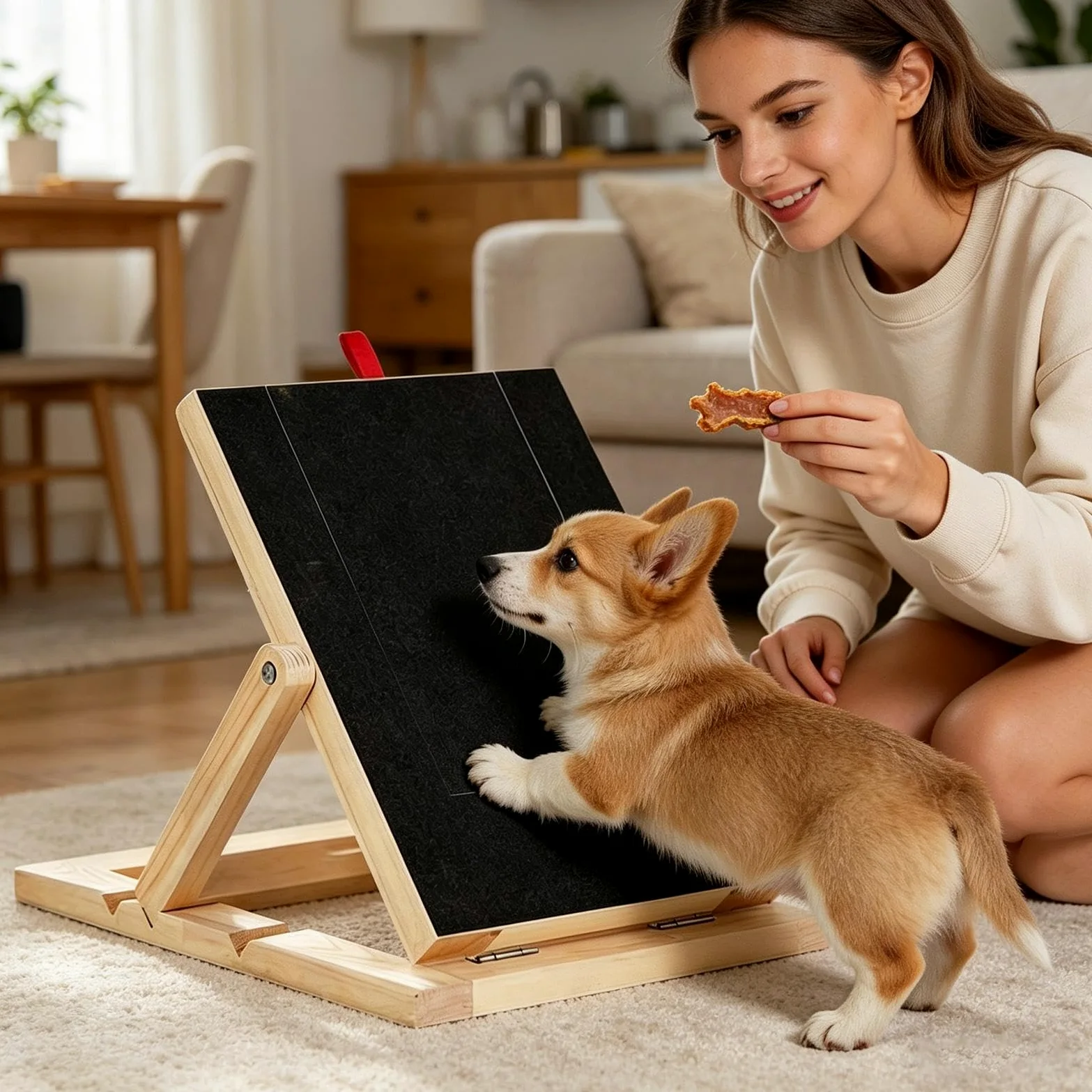 Tavoletta Grattante Limatura Unghie per Cani Limatore per unghie in legno | con Cassetto Snack Tavoletta per Taglio Unghie Cani Addestramento interattivo cuccioli razze piccole medie grandi e ango