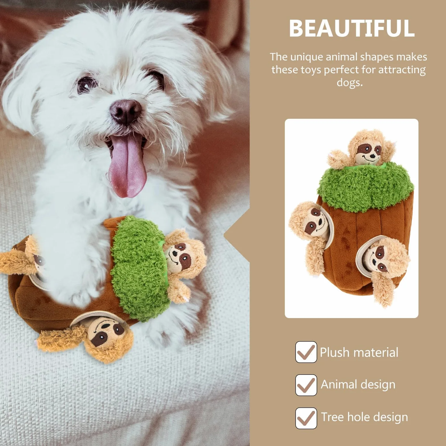 Giocattoli per Cani in Peluche 4 Pezzi Suono a Scricchiolio, Giochi da Masticare a Forma di Animali per Attività di Nascondino e Compagnia per Animali Domestici