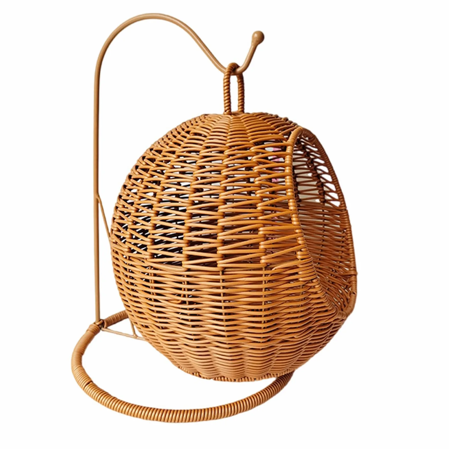 Cesta per gatti in finto rattan, letto amaca da appendere per piccoli spazi, comoda cuccia per gatti di piccola taglia per interni