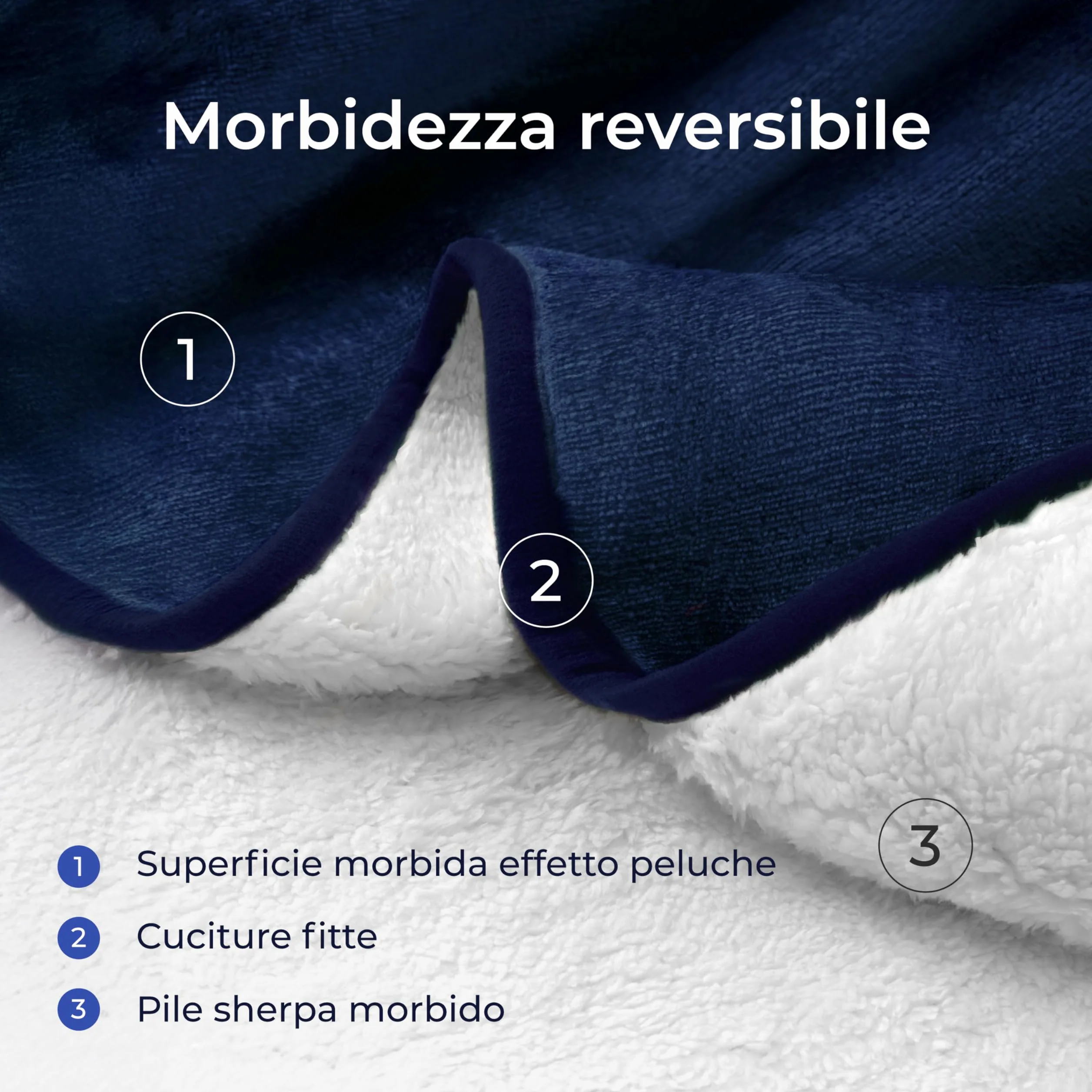 Dreamzie - Coperta Impermeabile per Cani 152x203 cm - Copridivano Reversibile Lavabile in Pile Sherpa -Telo Impermeabile per Letto o Divano - Copriletto - Blu Marino