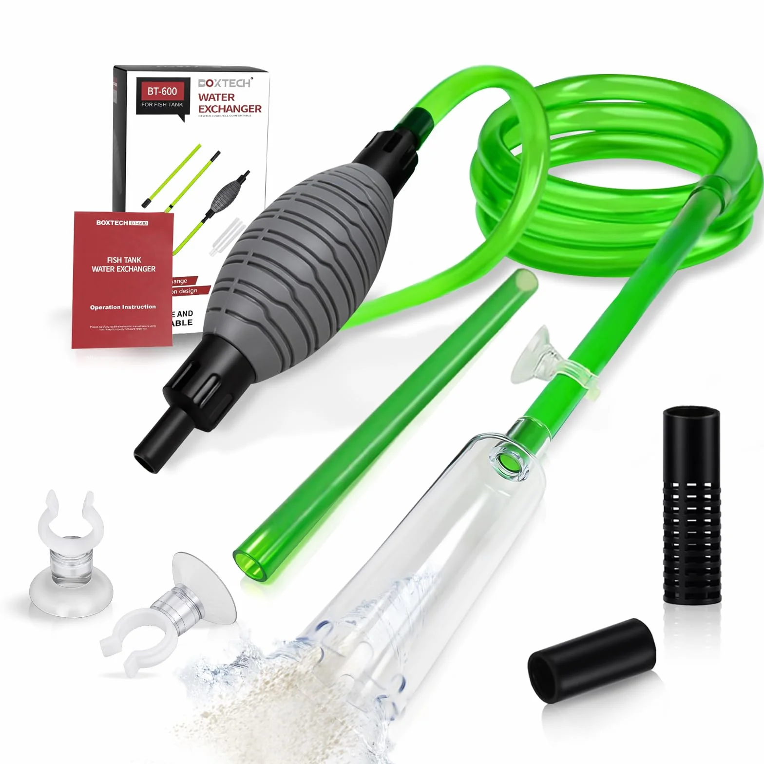 Cambio d'Acqua per Acquario, Detergente per Ghiaia per acquari Kit con sifone, vestito per il cambio dell'acqua dell'acquario e la pulizia della sabbia dell'acquario