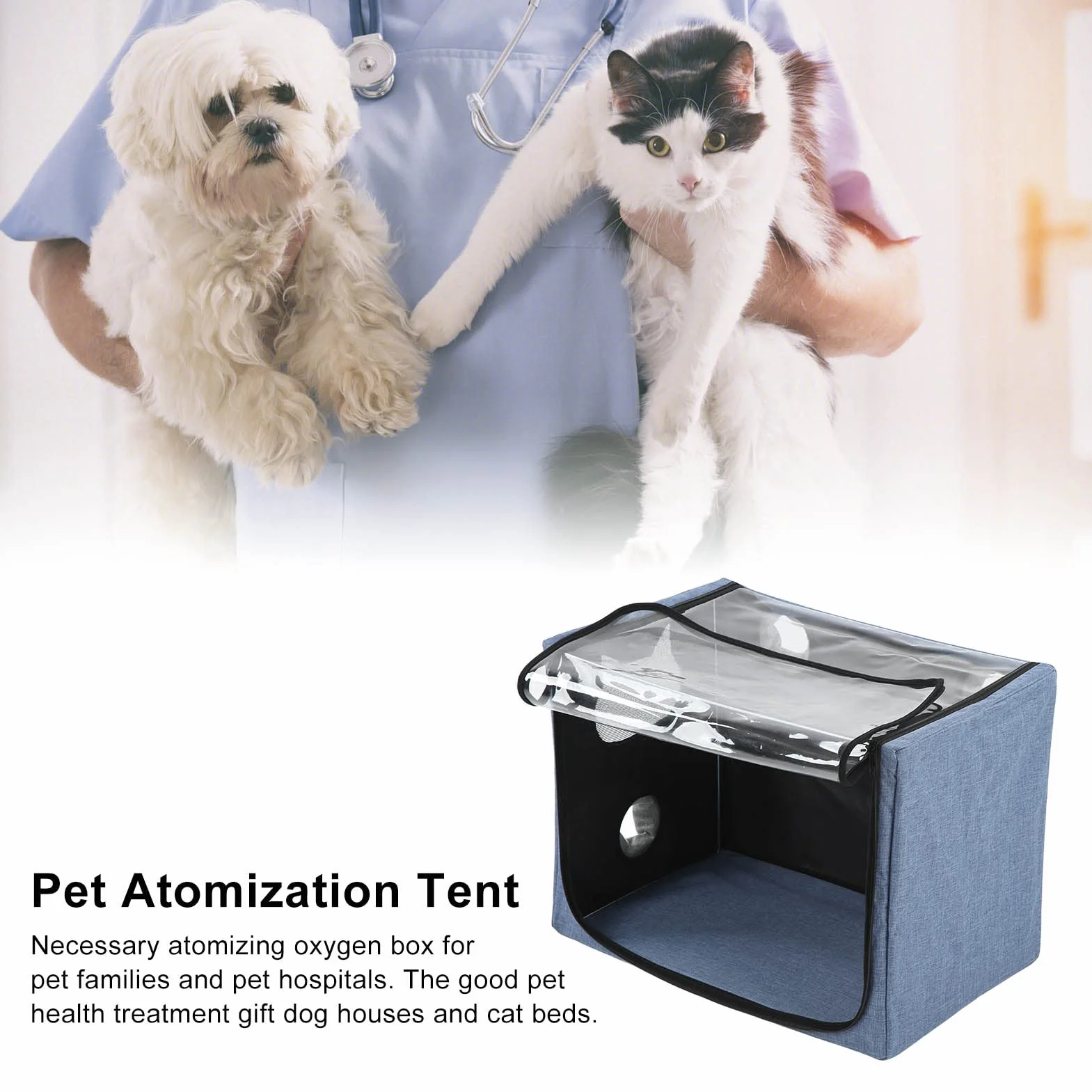 lyrlody Box per Asciugatura Animali, Scatola di Toelettatura Portatile per Animali Domestici in tessuto Oxford, per Gatti, Cani e Domestici