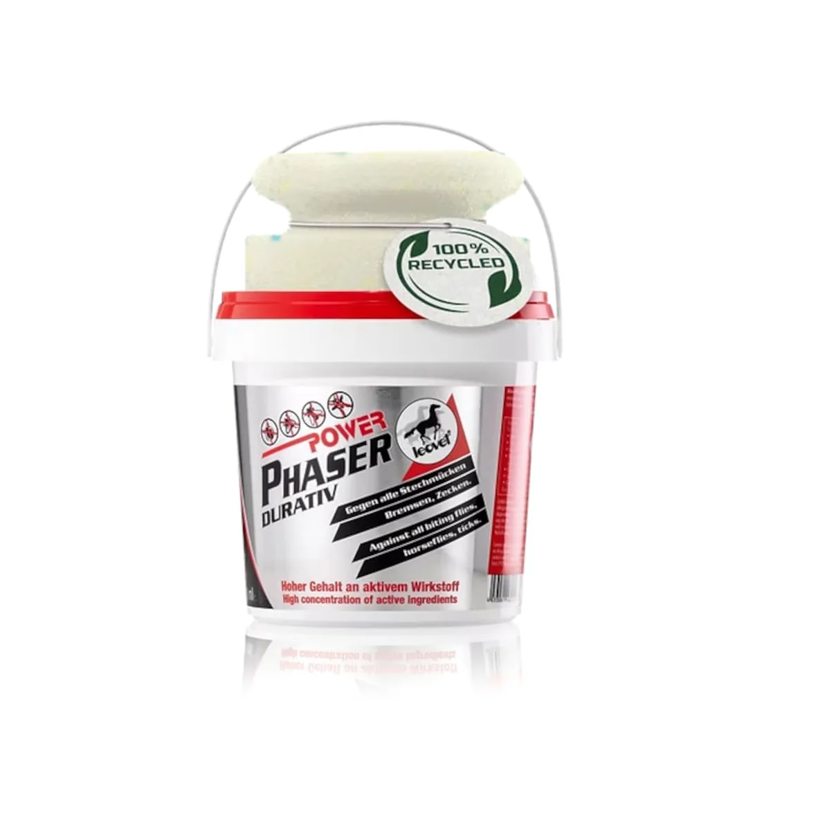 Leovet Power Phaser Durativ | Confezione doppia | 2 x 500 ml | Gel repellente per cavalli | Protezione contro zanzare, freni, mosche e zecche | Facile da applicare con spugna