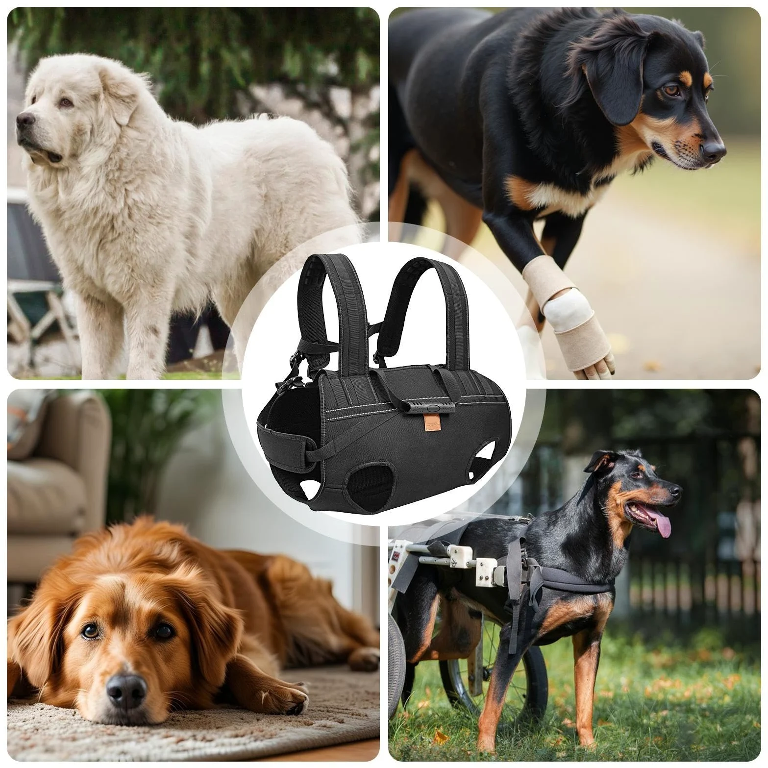 Imbracatura Per Sollevamento Cani Pettorina Regolabile Traspirante | Fascia di Supporto per Escursionismo Viaggi Passeggiate Quotidiane Movimento Riabilitazione
