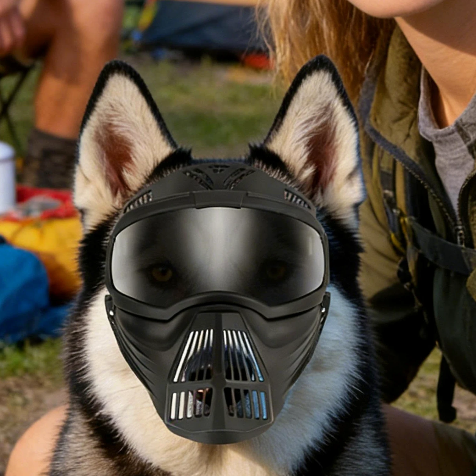 Occhiali da Sole per Cani Taglia Grande Occhiali Antiappannamento con | Maschera Protettiva Regolabile con Protezione UV e Antivento per Addestramento e Campeggio Taglia Media
