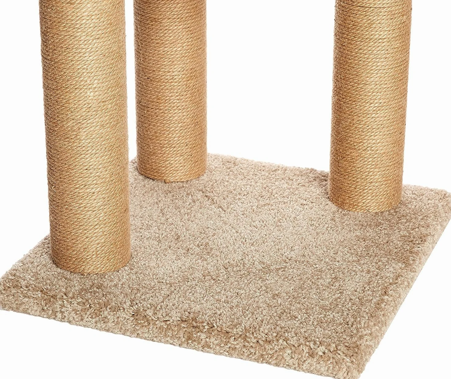 Amazon Basics Albero tiragraffi a Torre, per Gatti, con Pali tiragraffi, per Uso Interno e Domestico, Beige, Medio (40 x 40 x 80 cm)