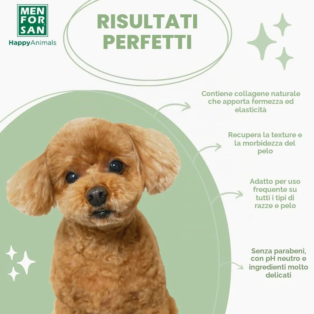 MENFORSAN Shampoo Idratante per Cani | Idrata in Profondità | Dona Lucentezza | Rivitalizza e Ripara | Elimina Cattivi Odori | Mela | 5L