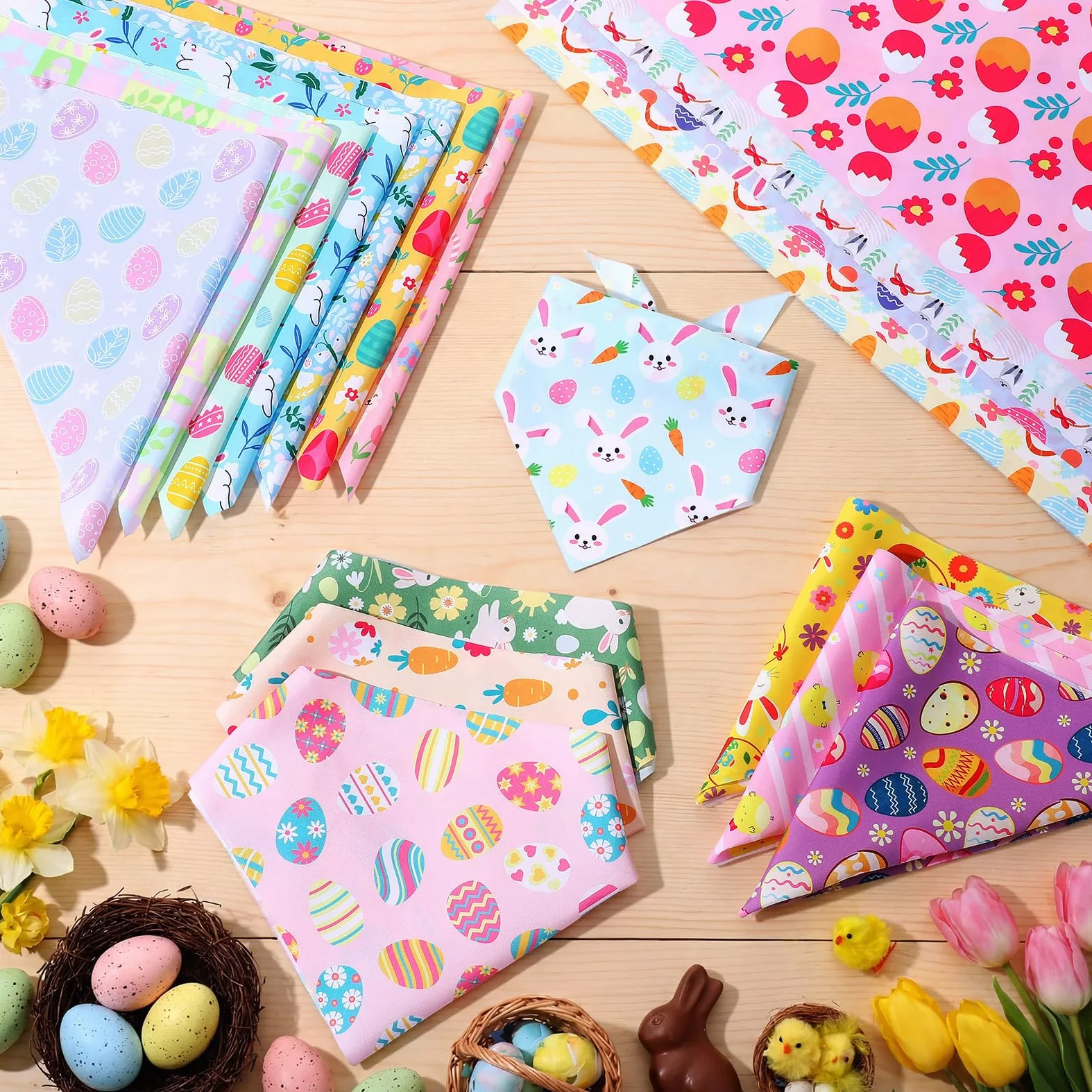 Geyoga 240 bandane primaverili per cani alla rinfusa St Patricks Pet Bandane regolabili a triangolo pasquale per toelettatura cani, bavaglini fazzoletto per gatti di taglia piccola, media e grande