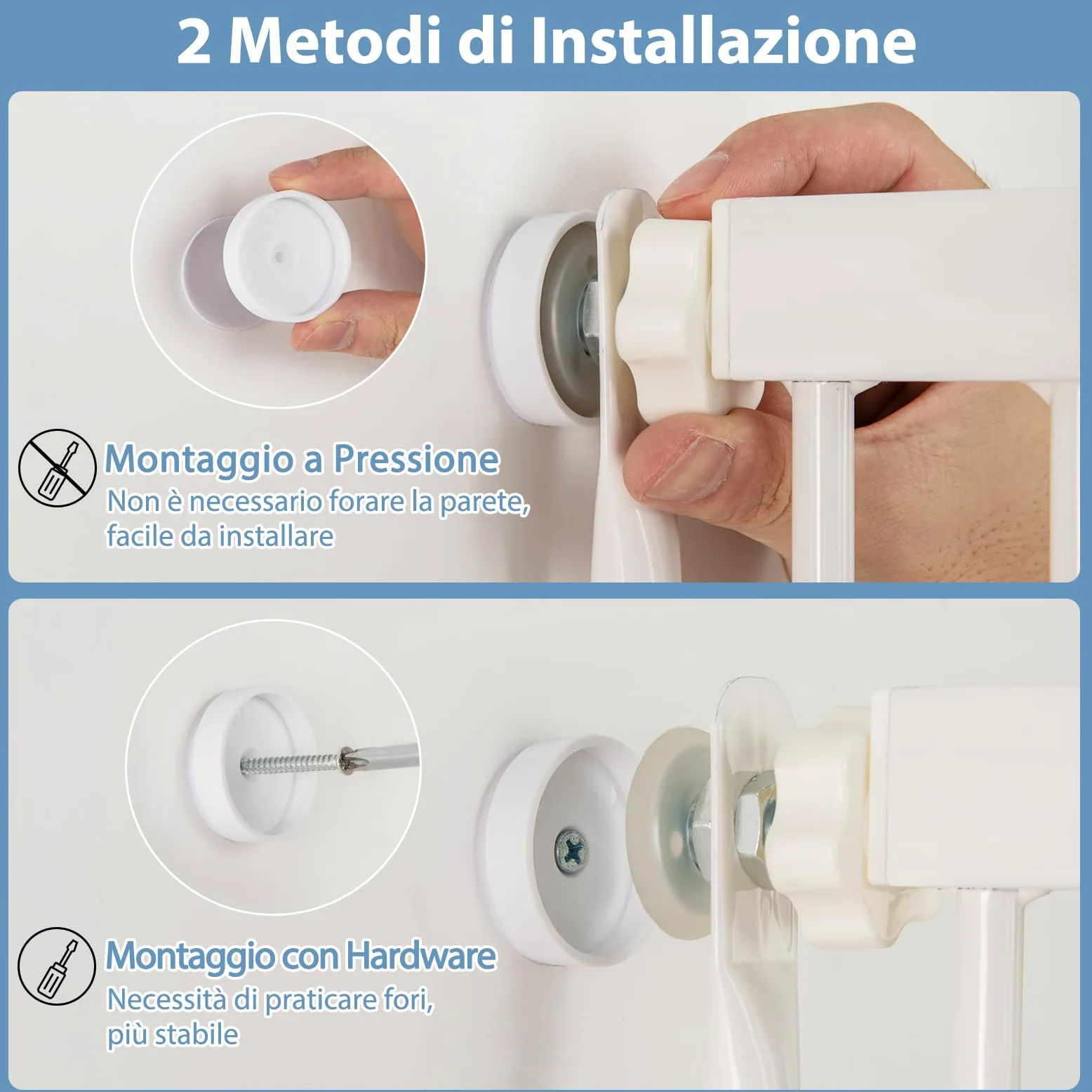 COSTWAY Porta per Animali Domestici Extra Alta, Cancello per Gatti in Metallo Pesante con Apertura da 77-104 cm, 2 Kit di Estensione, Porta Facilmente Percorribile (77-104 cm x 150 cm)